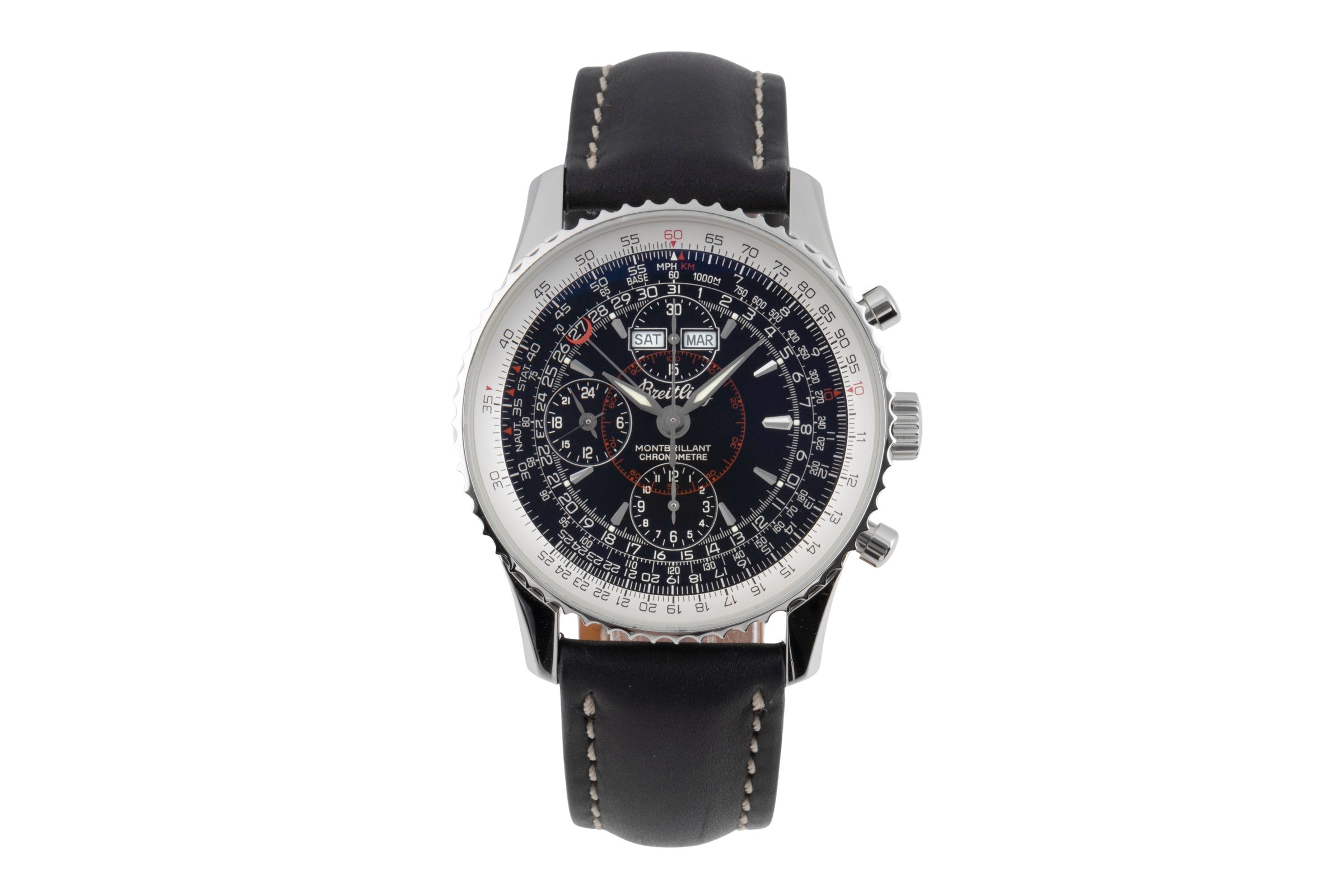 Breitling Montbrillant Datora  chronograph steel automatic men's watch A21330  [2504813]