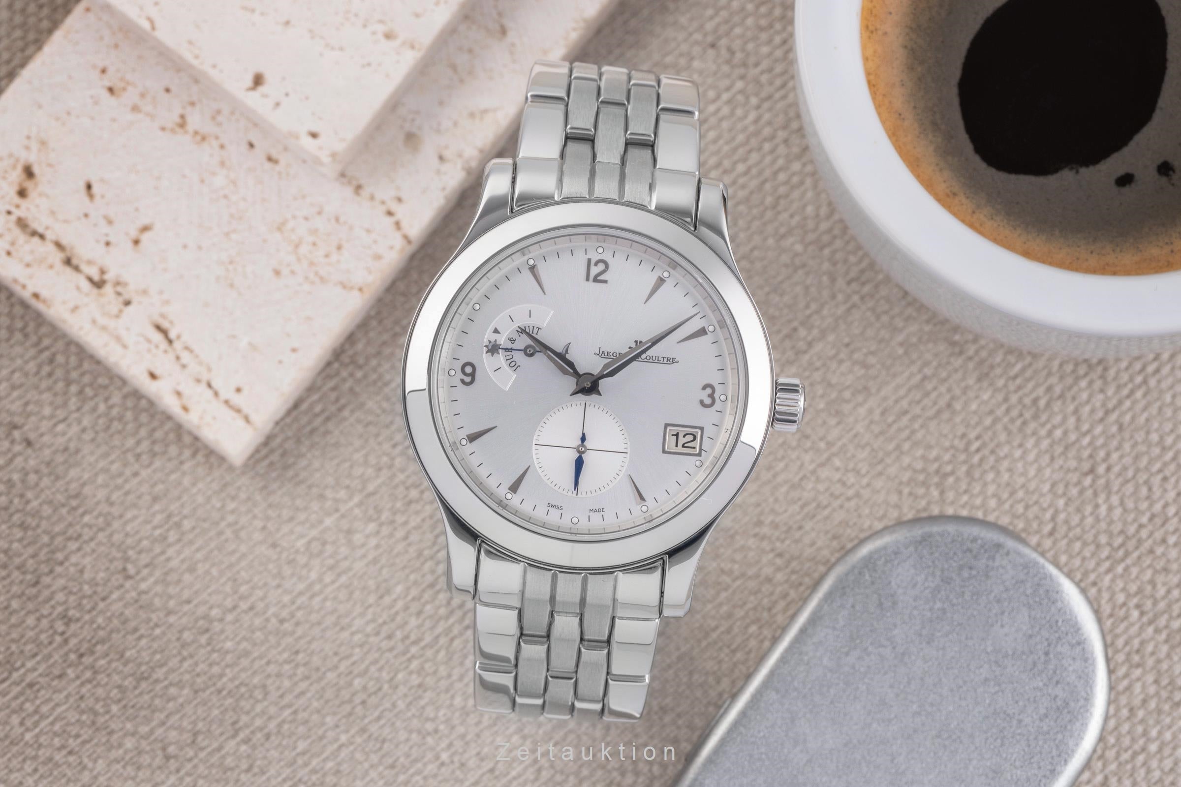 Jaeger LeCoultre Master Hometime steel automatic men's watch 147.8.05.S  [2504816]