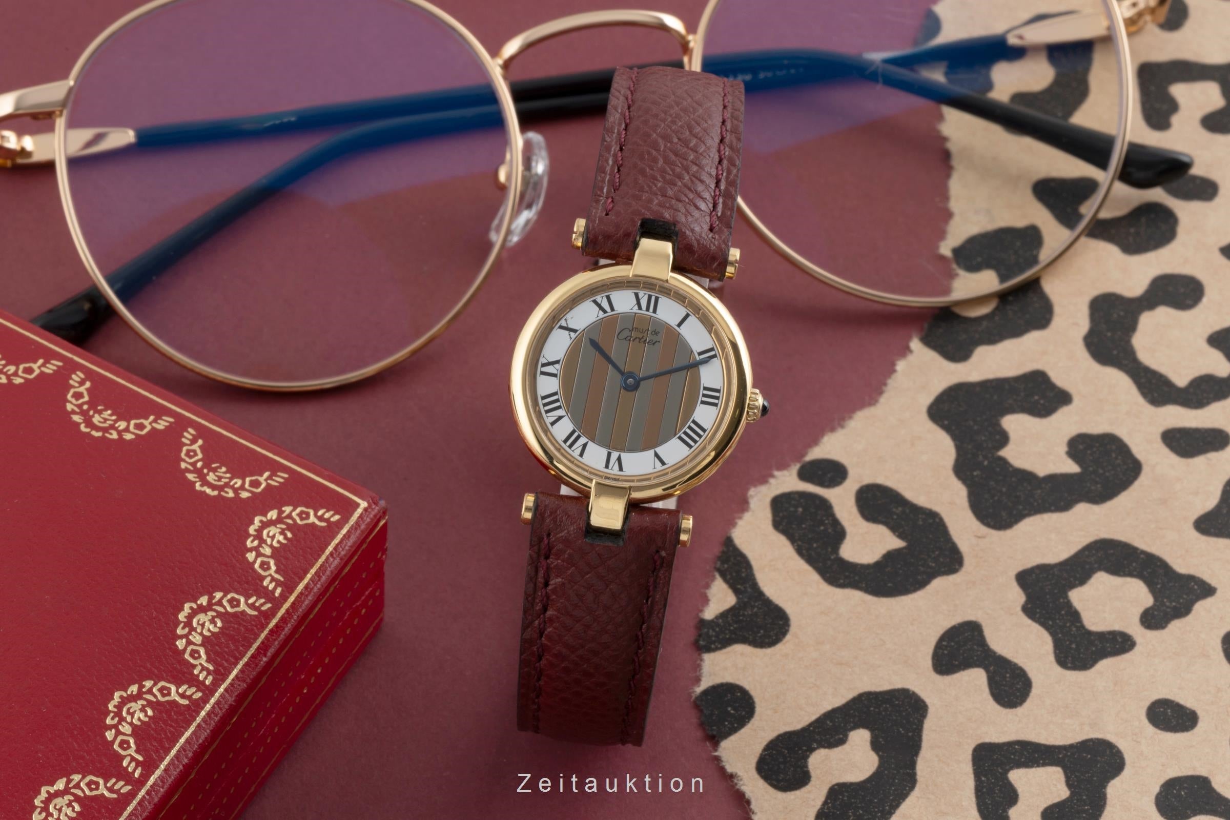 Cartier Vendome plata banada en oro cuarzo reloj para damas  84978213  [2504822]