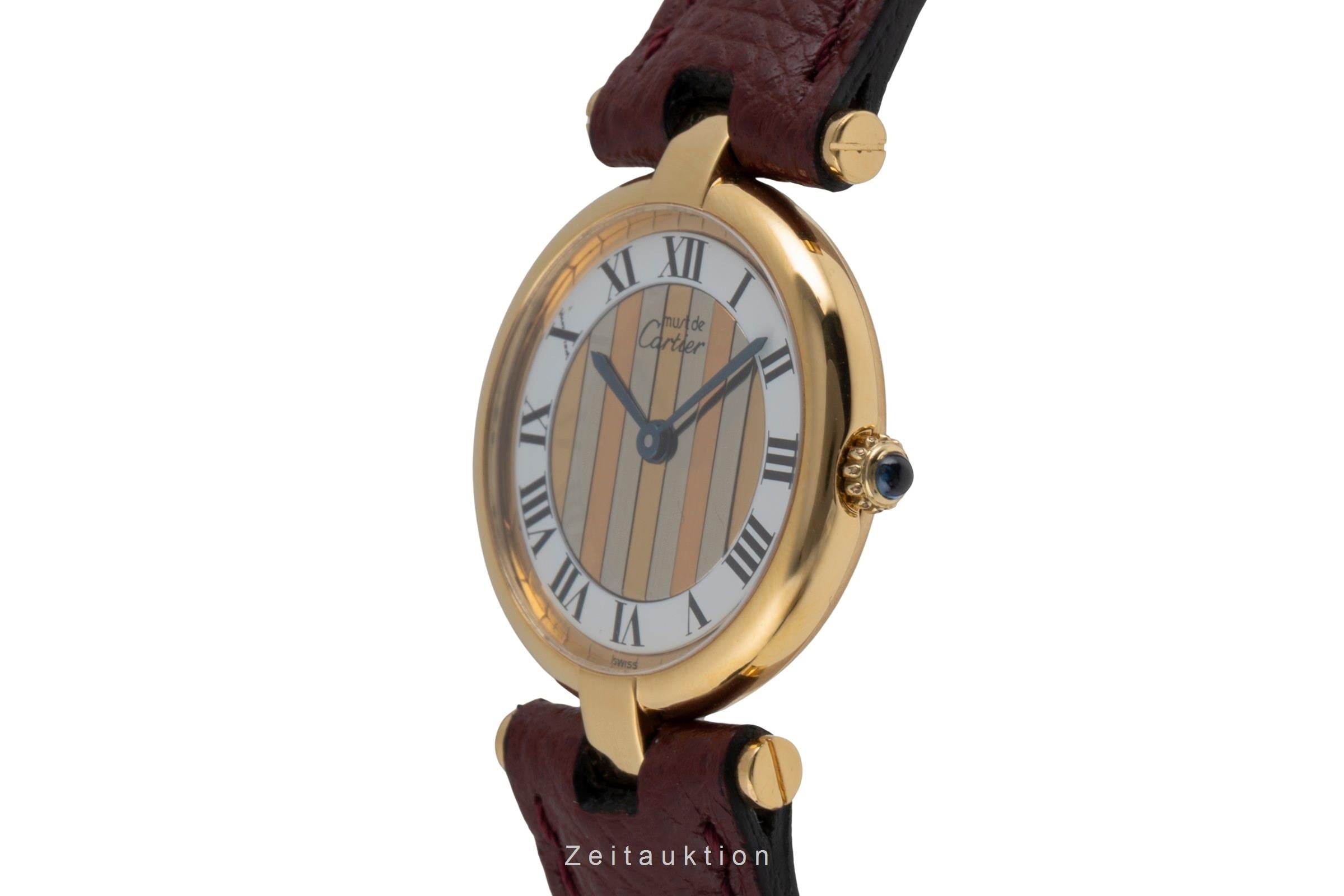 Cartier Vendome plata banada en oro cuarzo reloj para damas  84978213  [2504822]