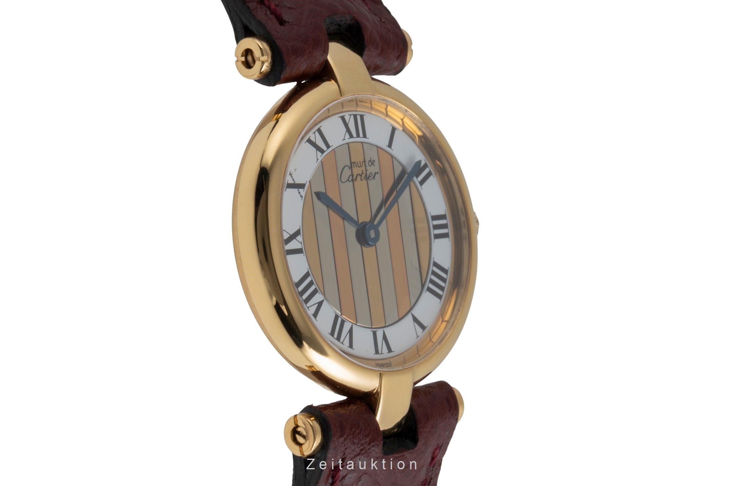 Cartier Vendome plata banada en oro cuarzo reloj para damas  84978213  [2504822]