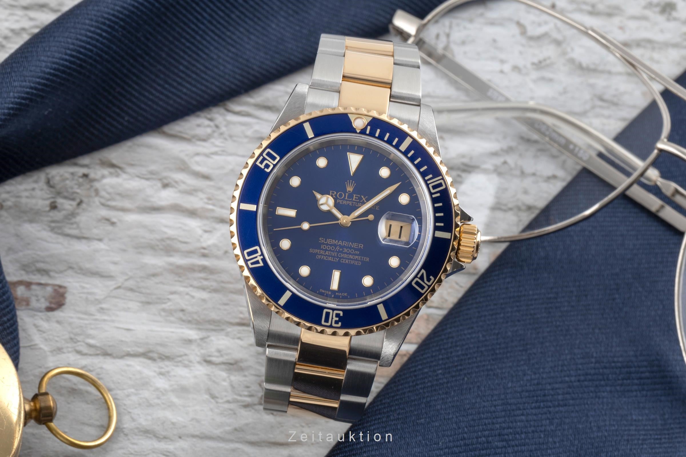 Rolex Submariner Stahl / Gold Herrenuhr Oyster Perpetual Ref. 16613T F-Serie  [2504842]