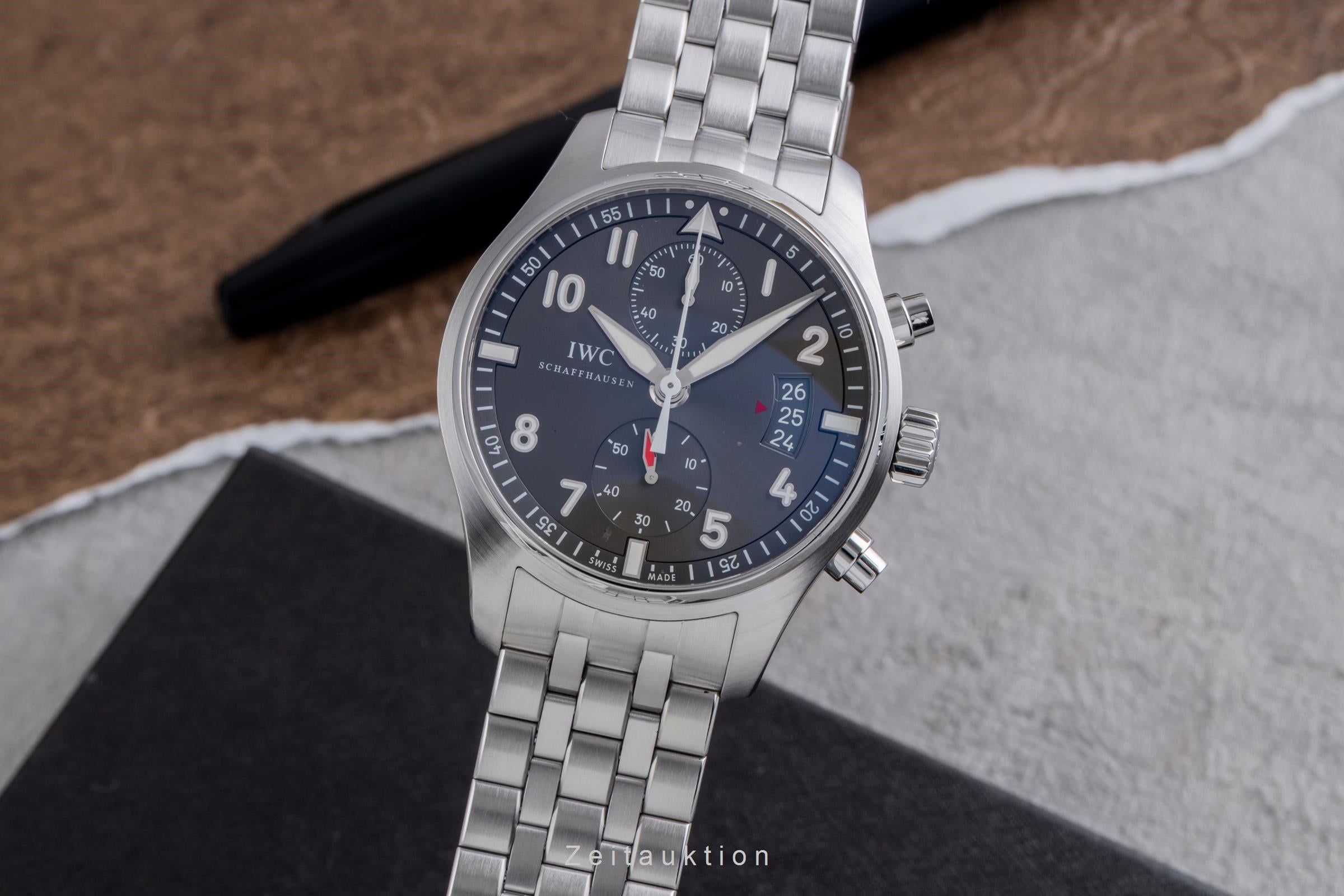 IWC Fliegeruhr Spitfire Chronograph Stahl Automatik Ref. IW387804 Papiere [2504843]