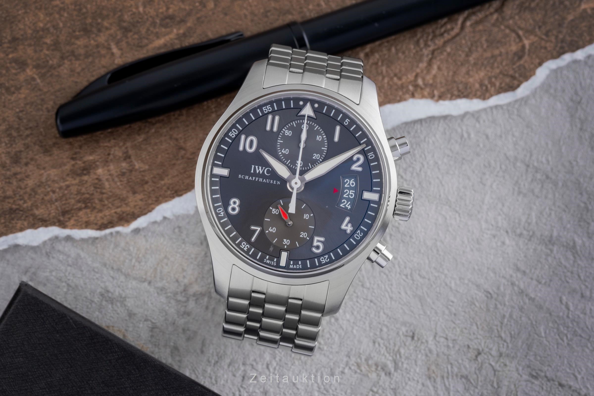 IWC Spitfire cronógrafo acero automático reloj para caballeros IW387804 LP: 8800EUR  [2504843]