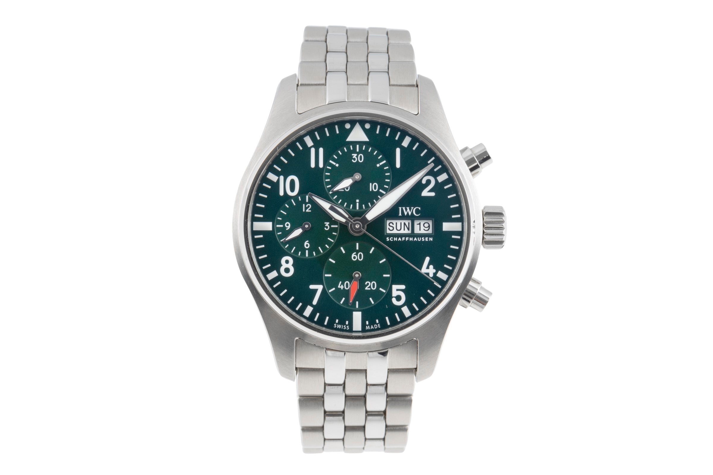 IWC Fliegerchronograph chronographe acier automatique montre pour hommes IW388104 LP: 9300EUR  [2504933]