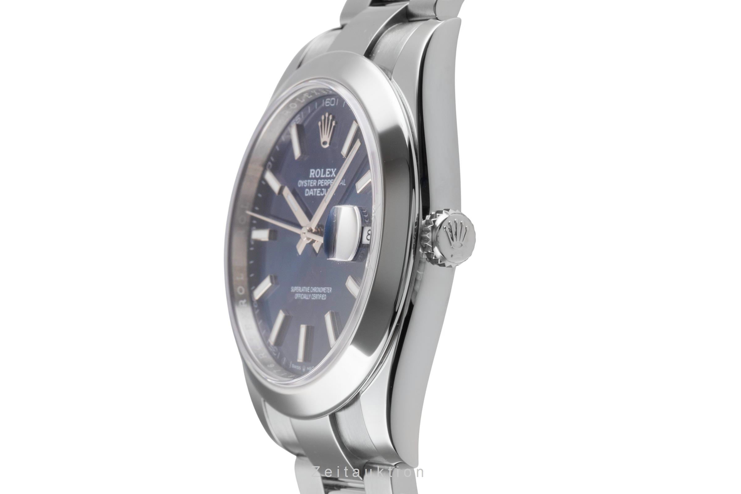 Rolex Datejust 41 Blue Dial Oyster Stahl Automatik Herrenuhr 126300 B&P 2021 [2504950]