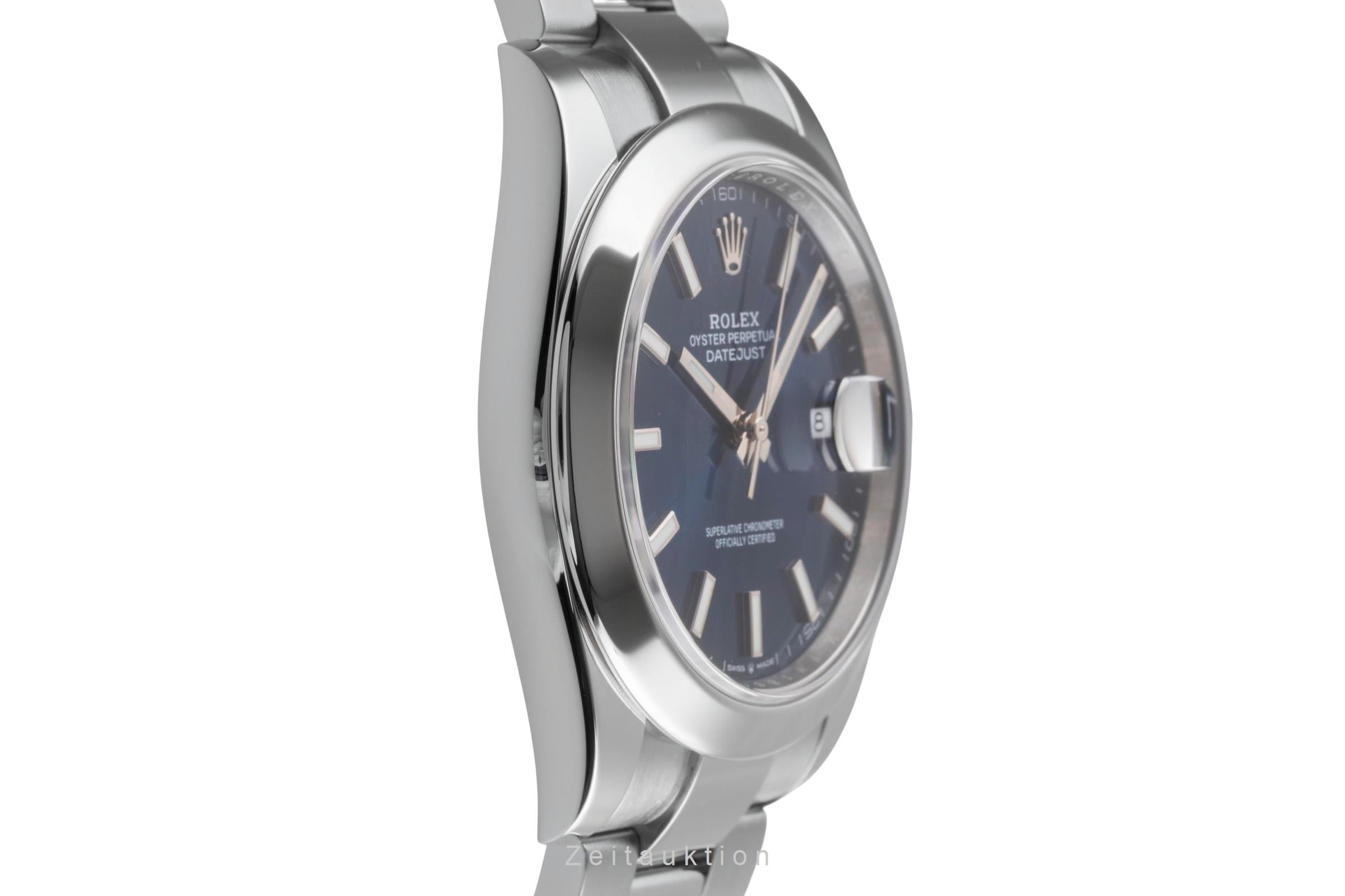 Rolex Datejust 41 Blue Dial Oyster Stahl Automatik Herrenuhr 126300 B&P 2021 [2504950]