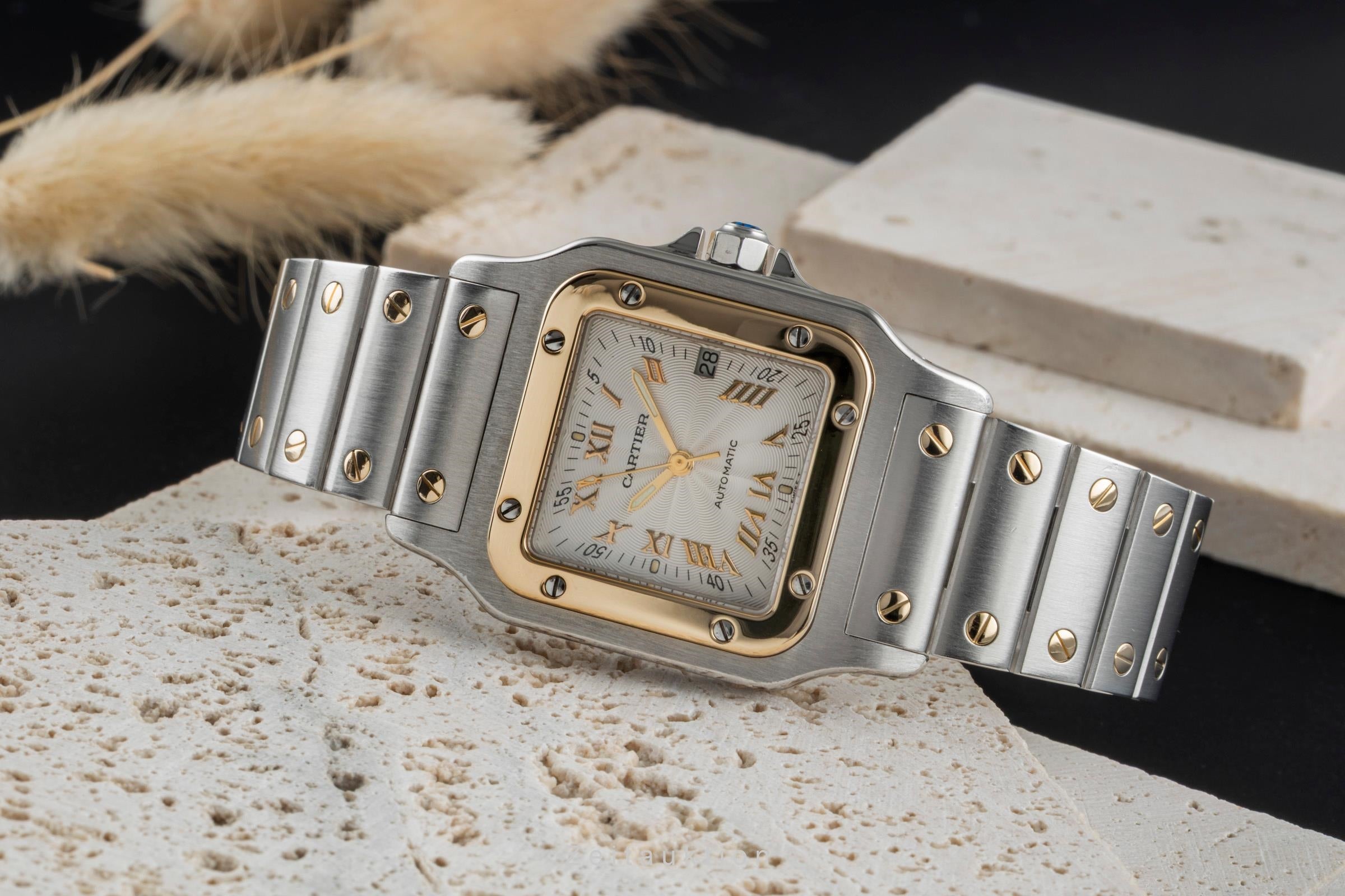 Cartier Santos steel / gold automatic men's watch W20041C4  [2504989]