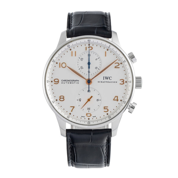 IWC Portugieser chronograph steel automatic men's watch IW371401 LP: 9100EUR  [2504992]