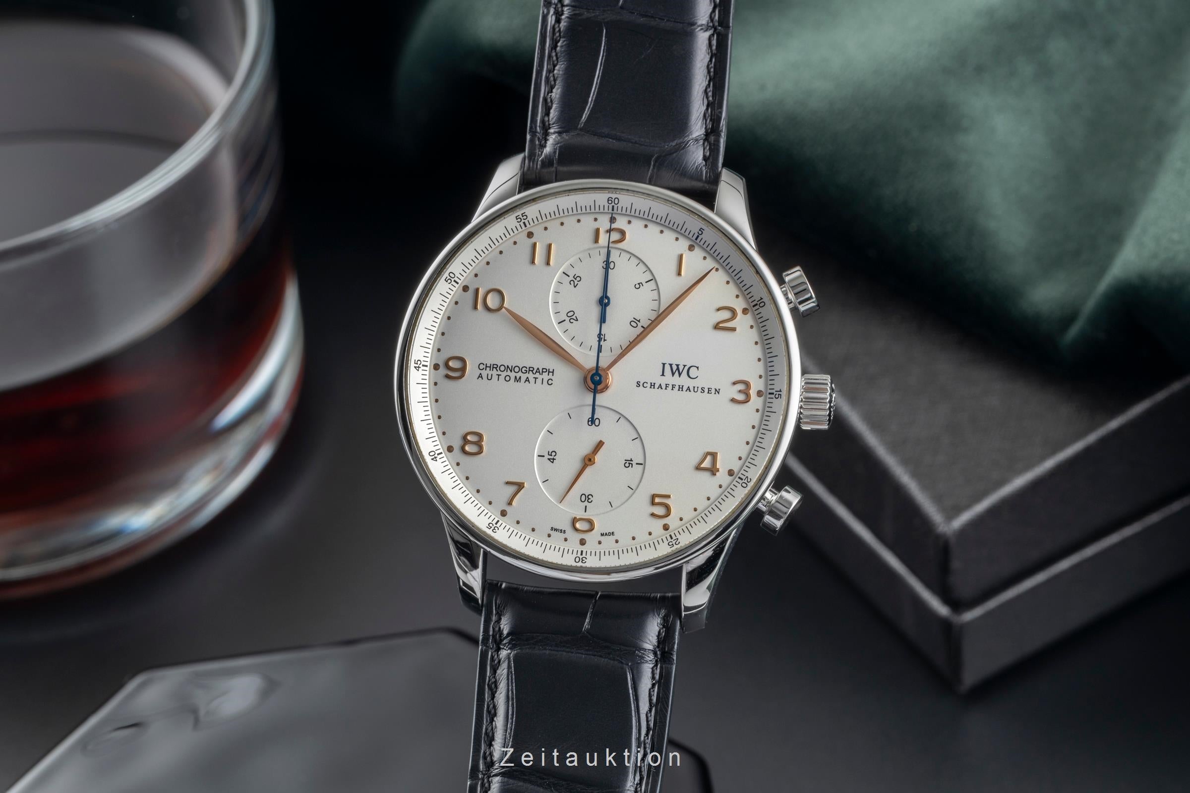 IWC Portugieser chronograph steel automatic men's watch IW371401 LP: 9100EUR  [2504992]