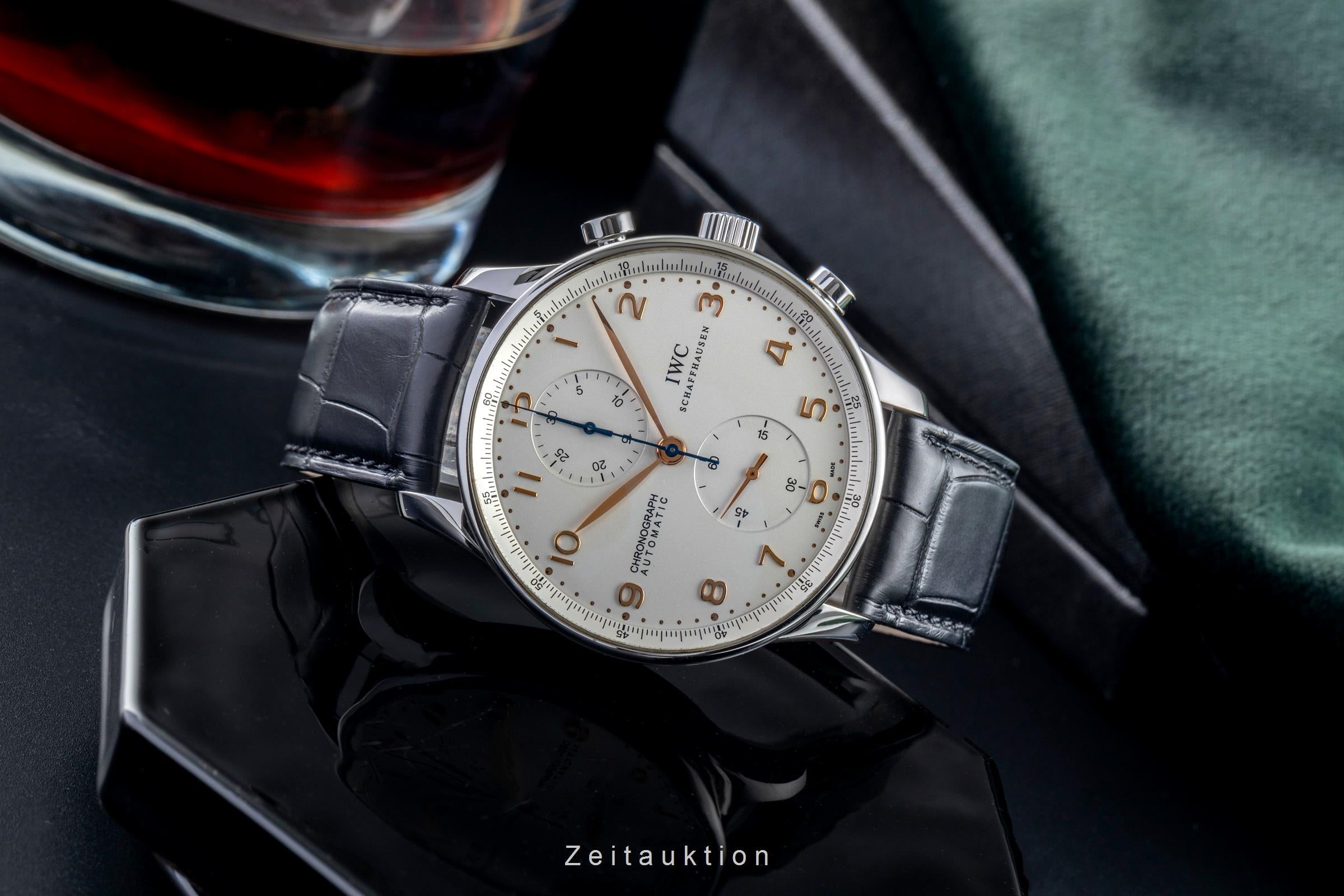 IWC Portugieser chronograph steel automatic men's watch IW371401 LP: 9100EUR  [2504992]