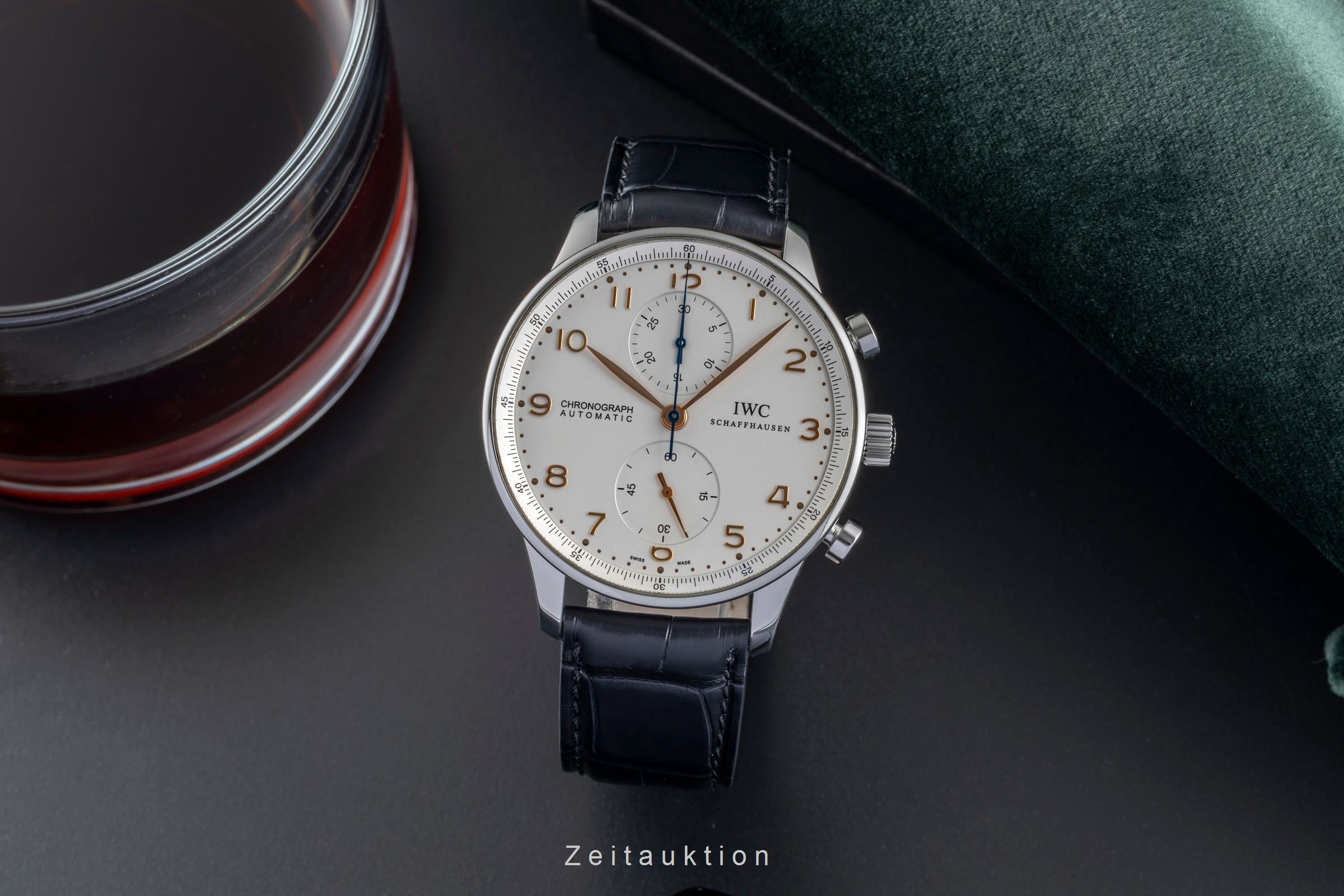 IWC Portugieser chronograph steel automatic men's watch IW371401 LP: 9100EUR  [2504992]