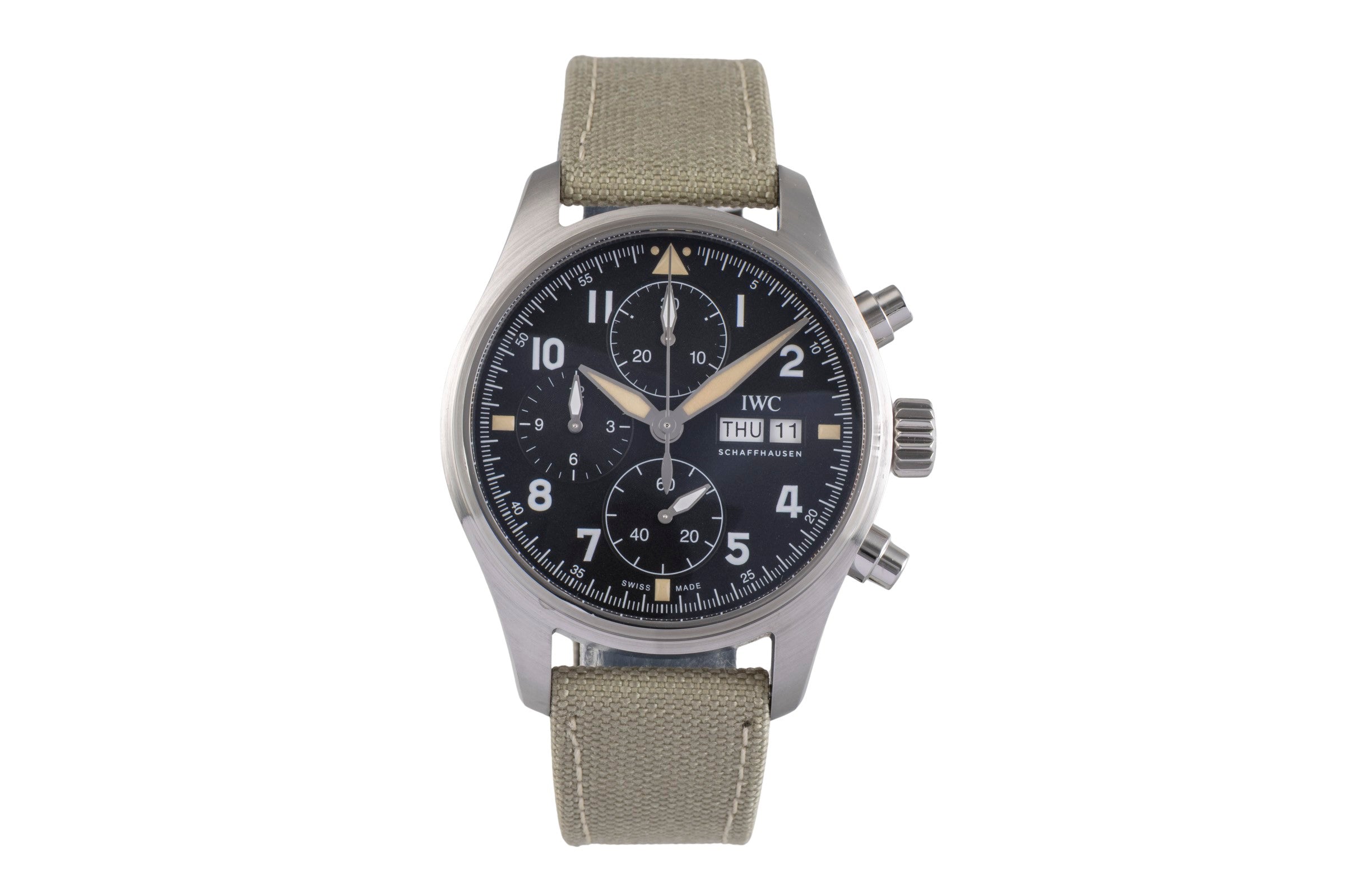 IWC Fliegerchronograph cronografo acciaio automatismo orologio da uomo IW387901 LP: 7300EUR  [2504993]