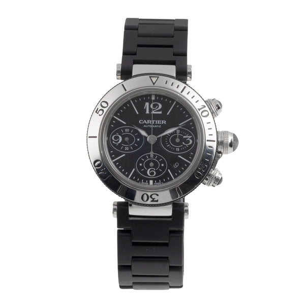 Cartier Pasha Seatimer Chronograph Stahl Automatik Herrenuhr W31088U2 2995 [2505017]