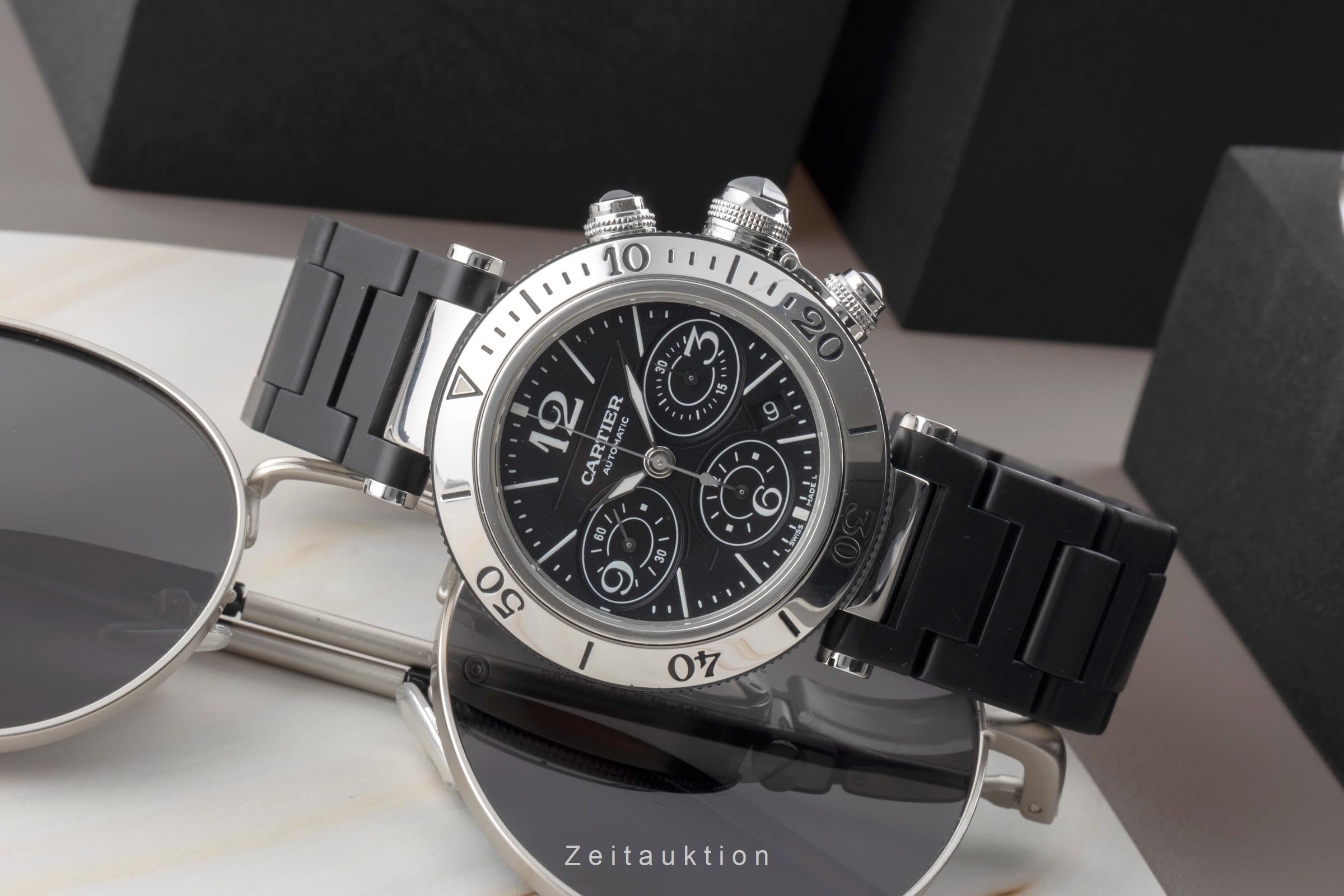 Cartier Pasha Seatimer Chronograph Stahl Automatik Herrenuhr W31088U2 2995 [2505017]