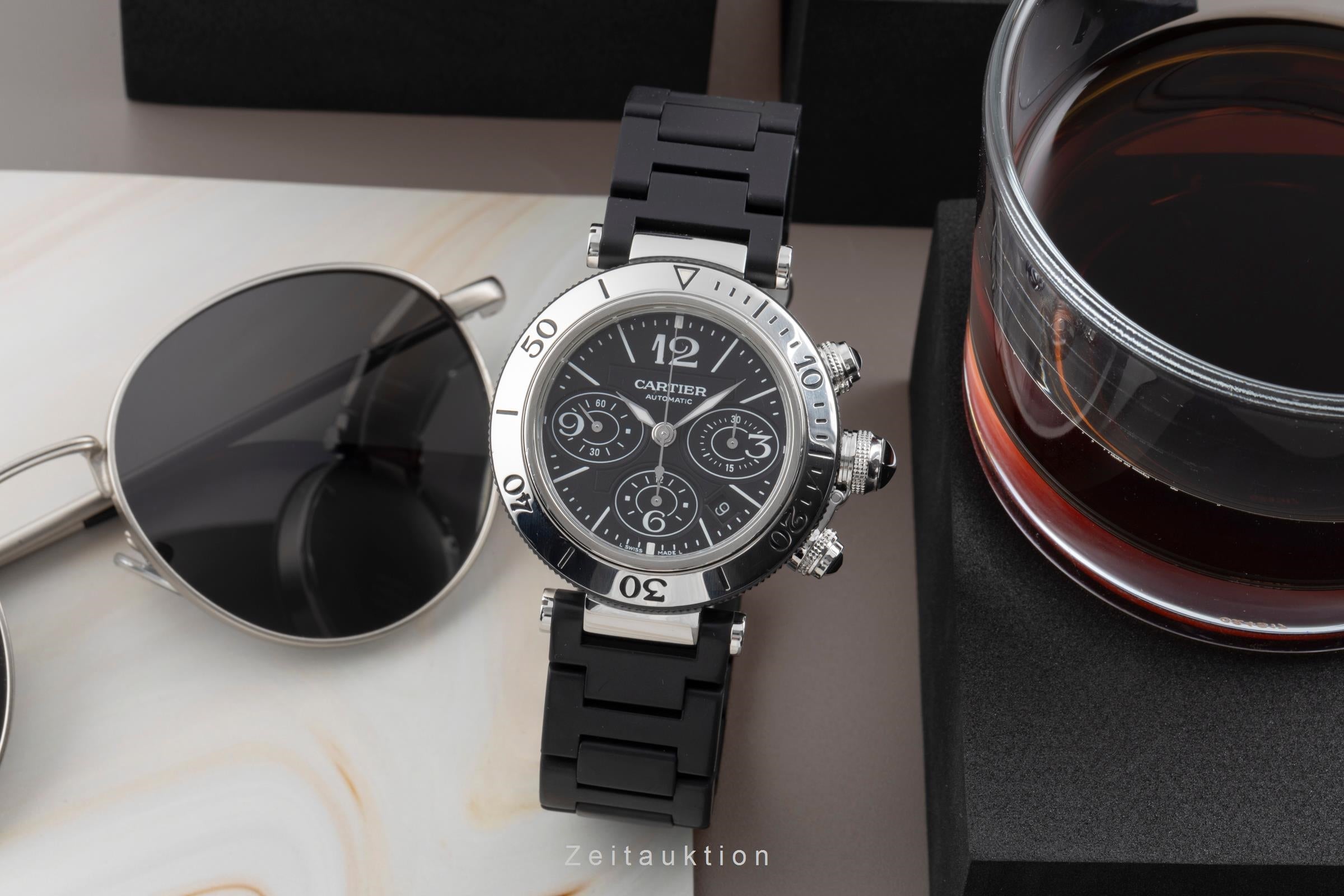 Cartier Pasha Seatimer Chronograph Stahl Automatik Herrenuhr W31088U2 2995 [2505017]