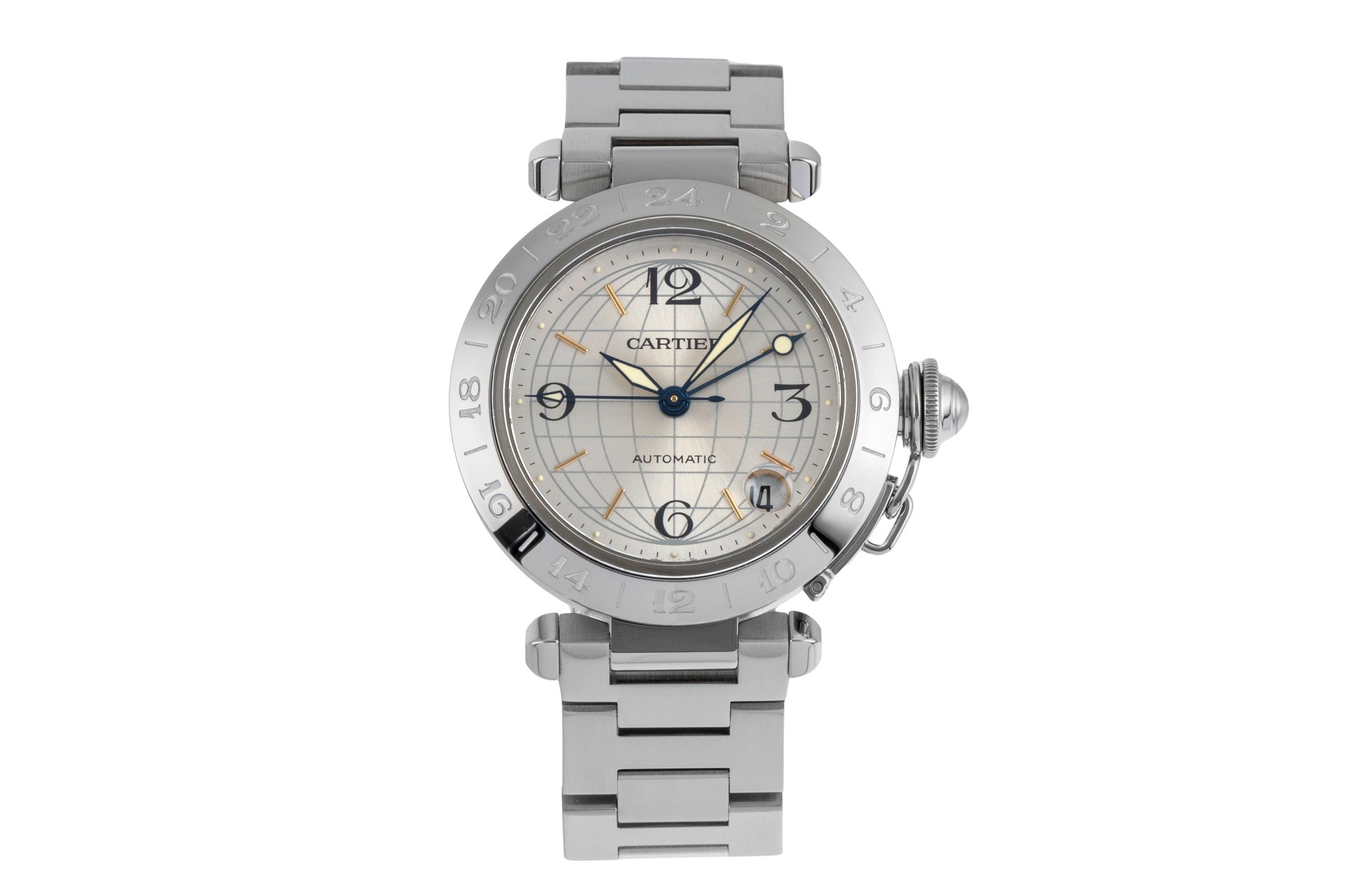 Cartier Pasha C de Cartier GMT Stahl Automatik Herrenuhr Ref. W31029M7 2377 [2505052]