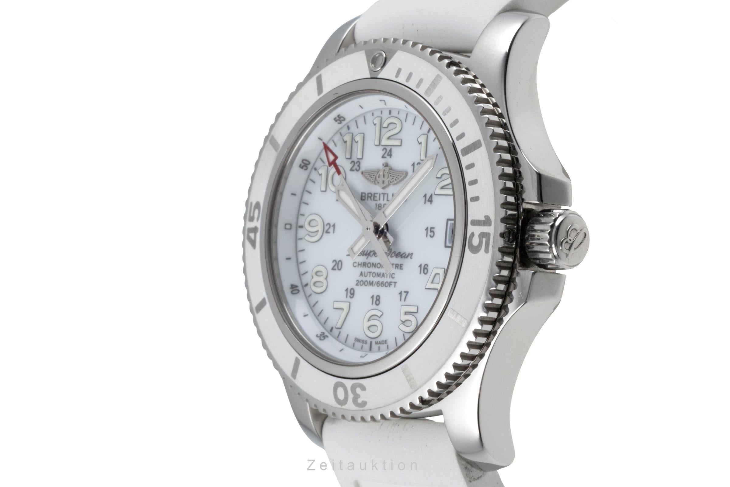 Breitling Superocean II 36 White Automatik Medium Size Ref. A17312D2/A775 B&P [2505054]