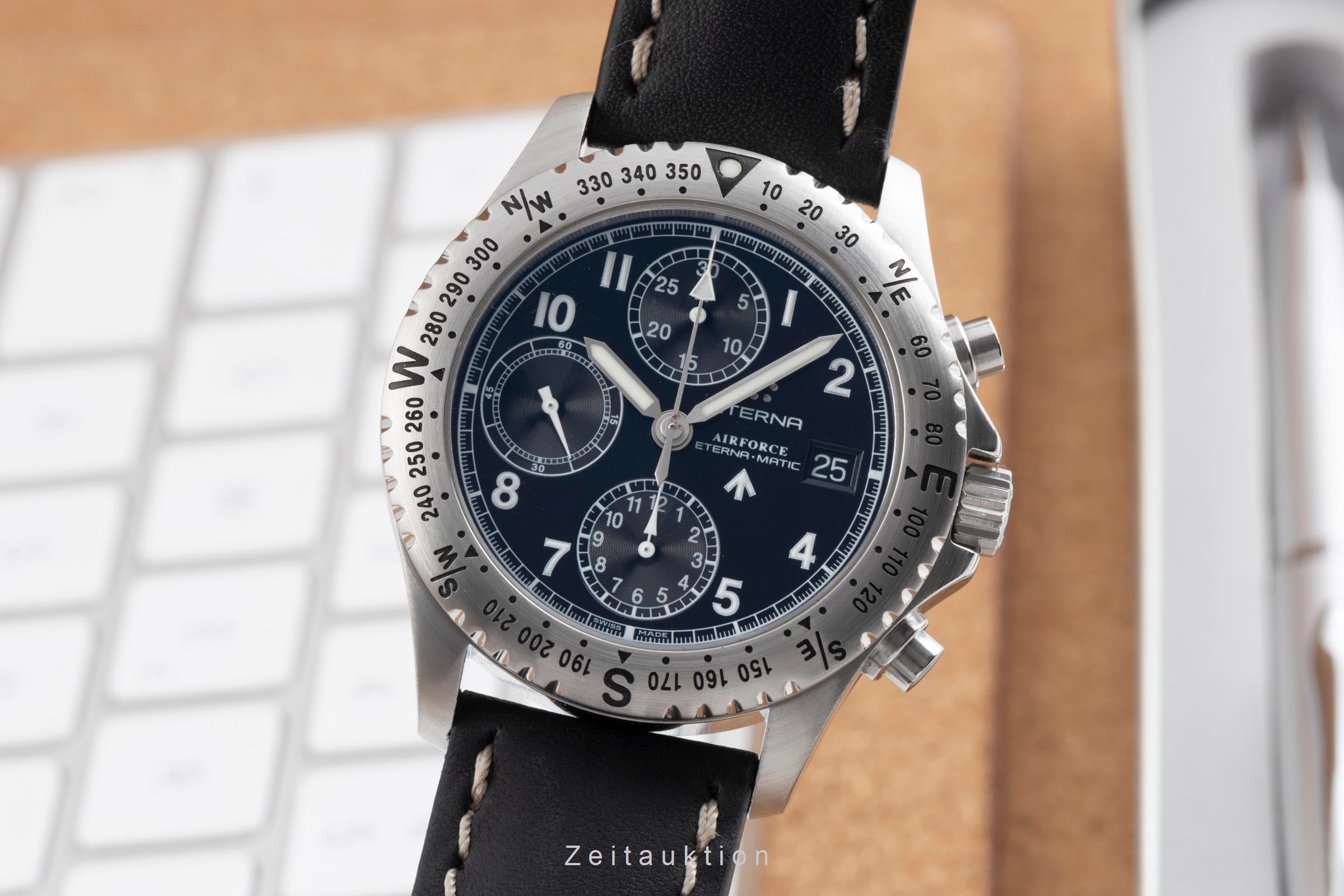 Eterna Airforce chronograph steel automatic men's watch 8418.41  [2505074]