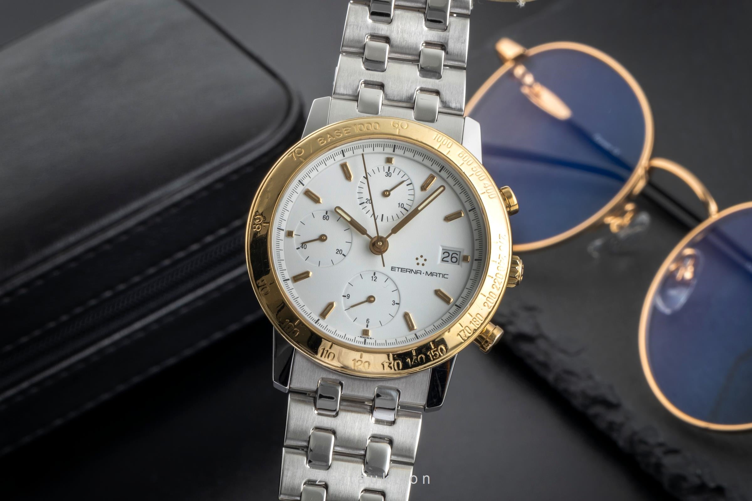 Eterna Kontiki chronographe acier / or  automatique montre pour hommes 674.1501.47S  [2505075]