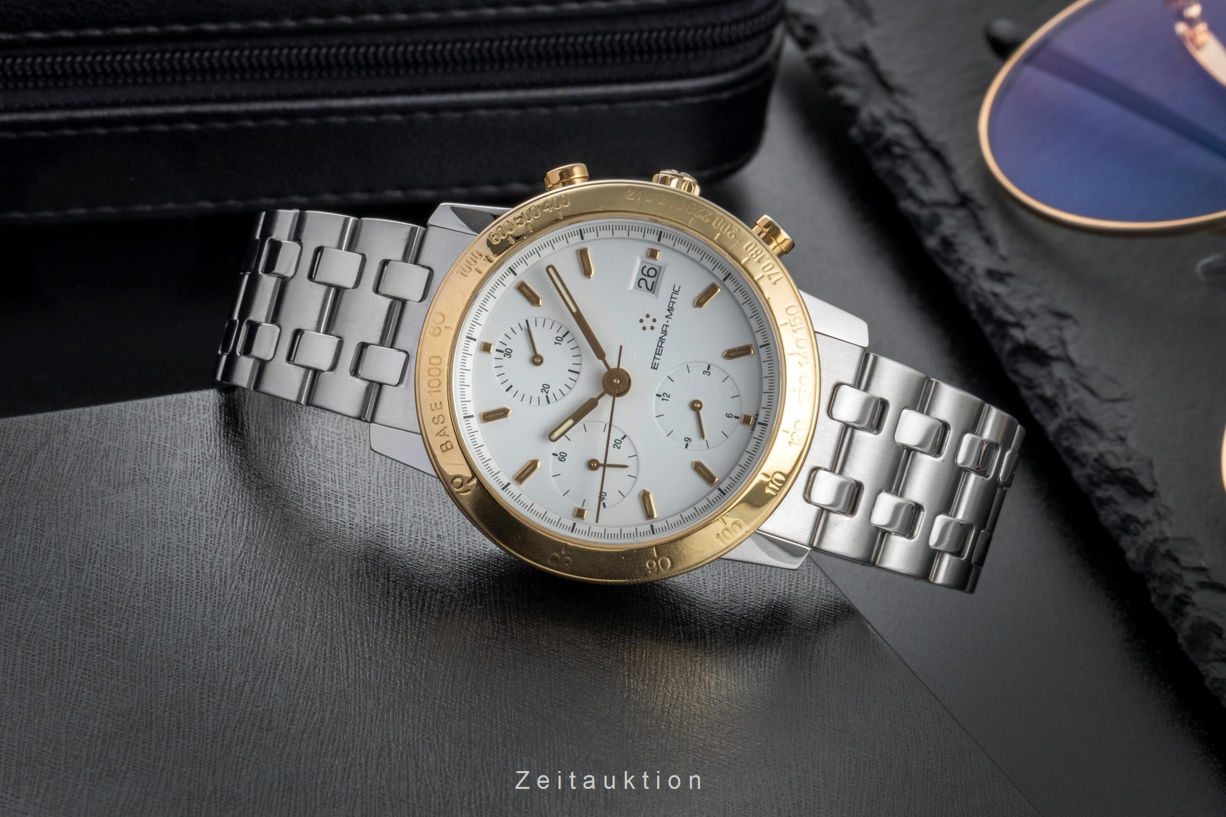 Eterna Kontiki chronographe acier / or  automatique montre pour hommes 674.1501.47S  [2505075]