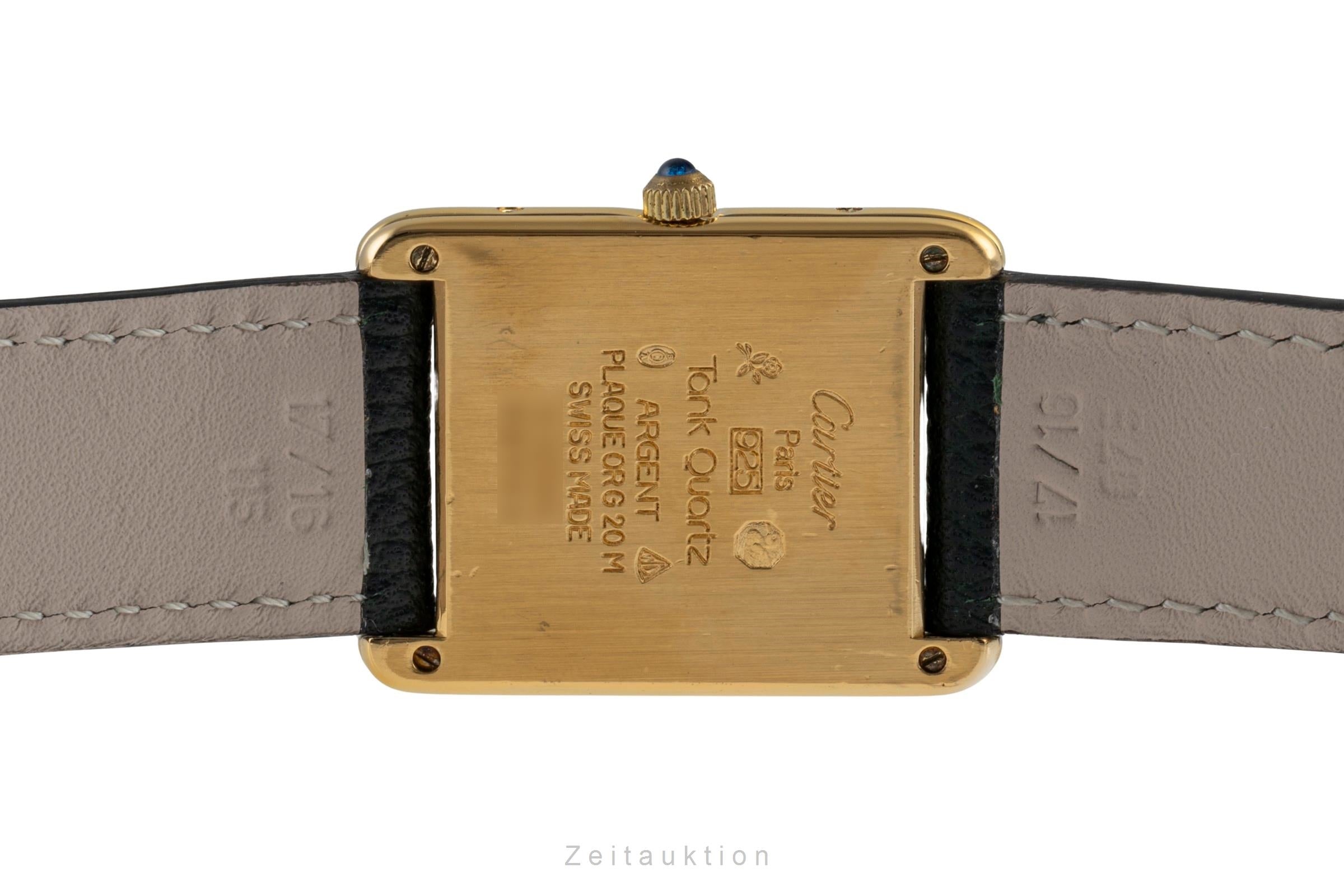 Cartier must Tank GM Vermeil Gold Roman Dial Silber Herrenuhr Medium Ref. 681006 [2505078]