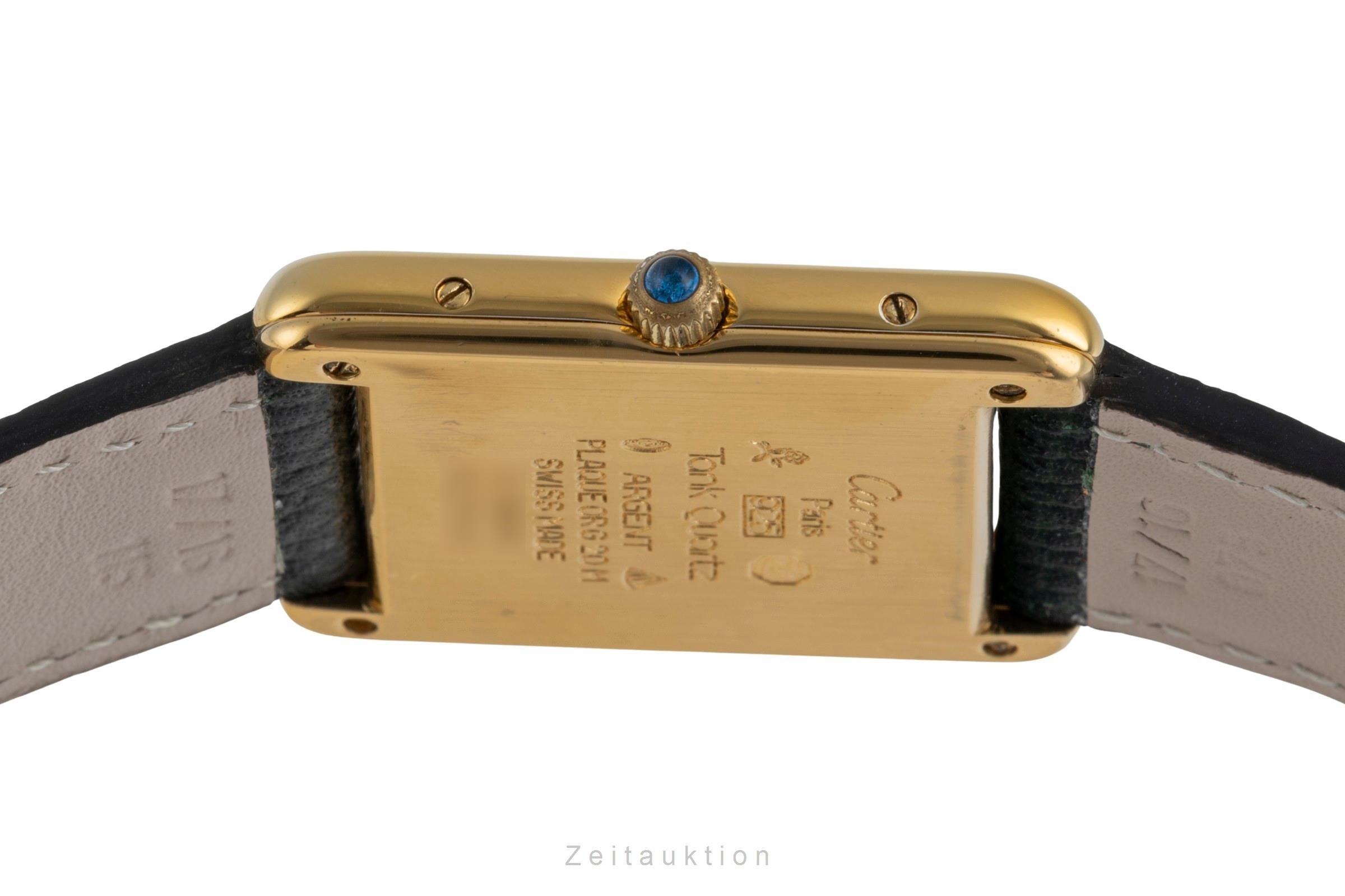 Cartier must Tank GM Vermeil Gold Roman Dial Silber Herrenuhr Medium Ref. 681006 [2505078]