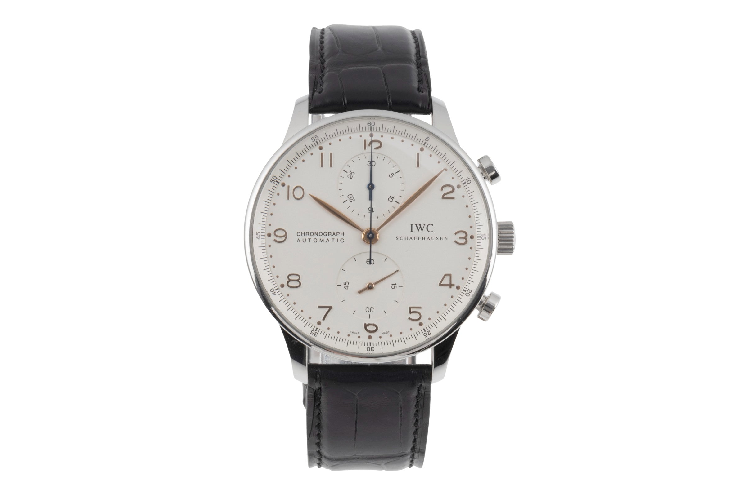 IWC Portugieser chronograph steel automatic men's watch IW371401 LP: 9100EUR  [2505089]
