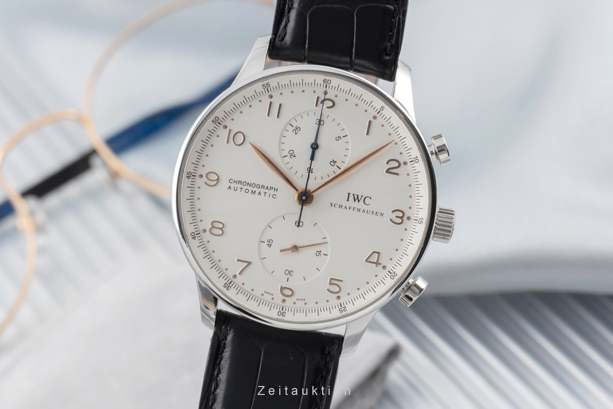 IWC Portugieser chronograph steel automatic men's watch IW371401 LP: 9100EUR  [2505089]