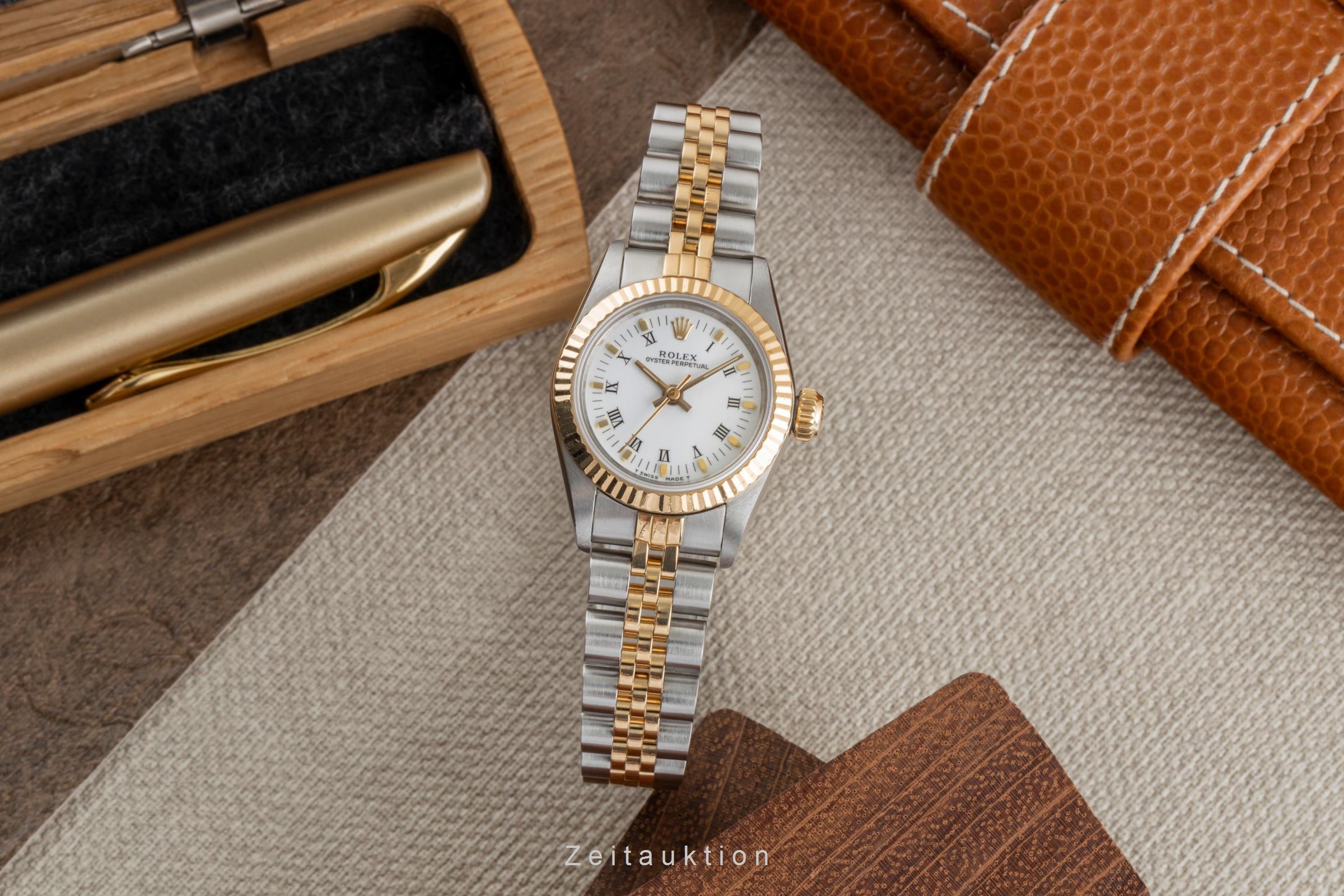 Rolex Oyster Perpetual steel / gold automatic women's watch 67193  [2505091]