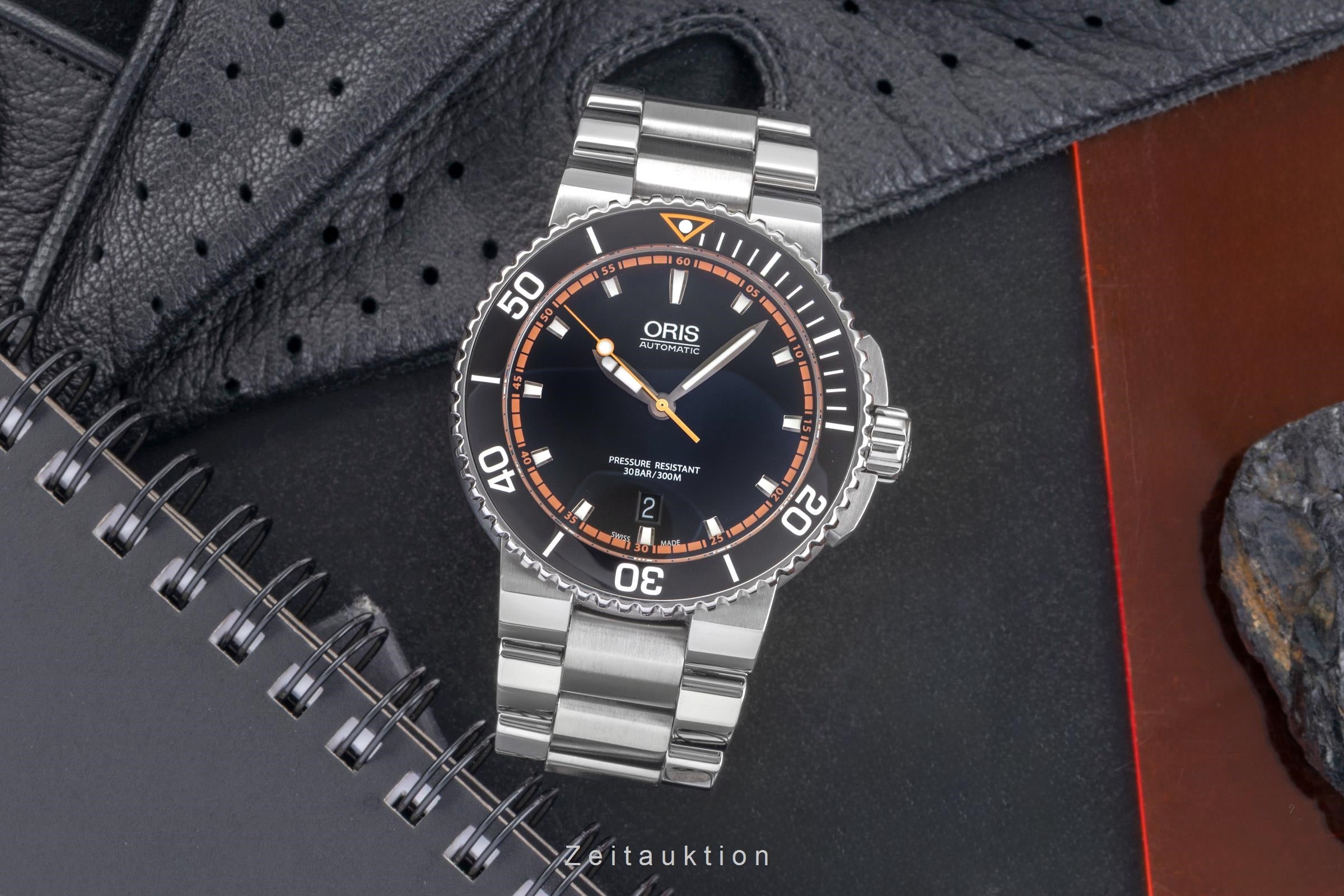 Oris Aquis Date acero automático reloj para caballeros 01 733 7653 4128-07 8 26 01PEB  [2505105]