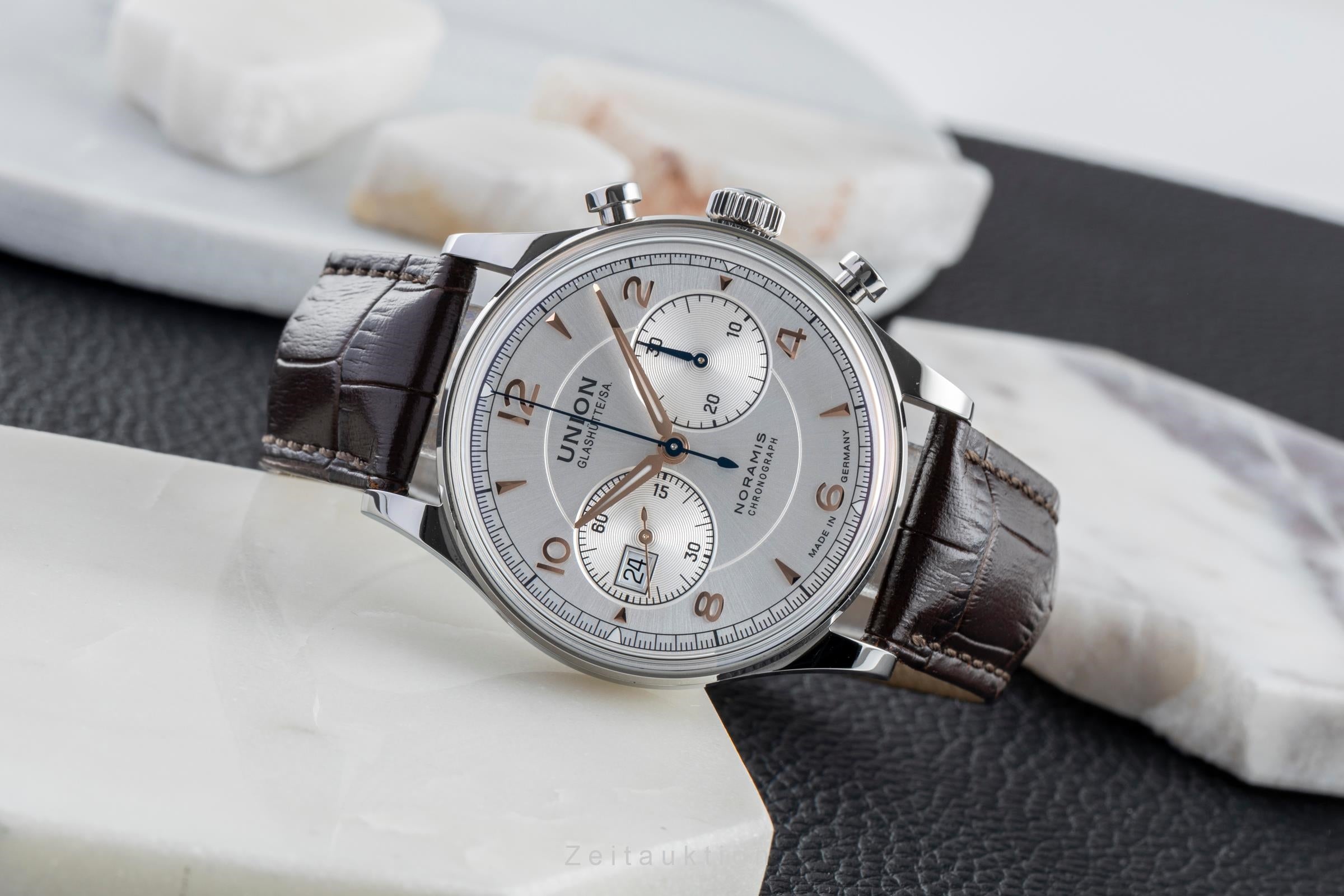 Union Glashütte Noramis chronograph steel automatic Kal. UNG-27.S2