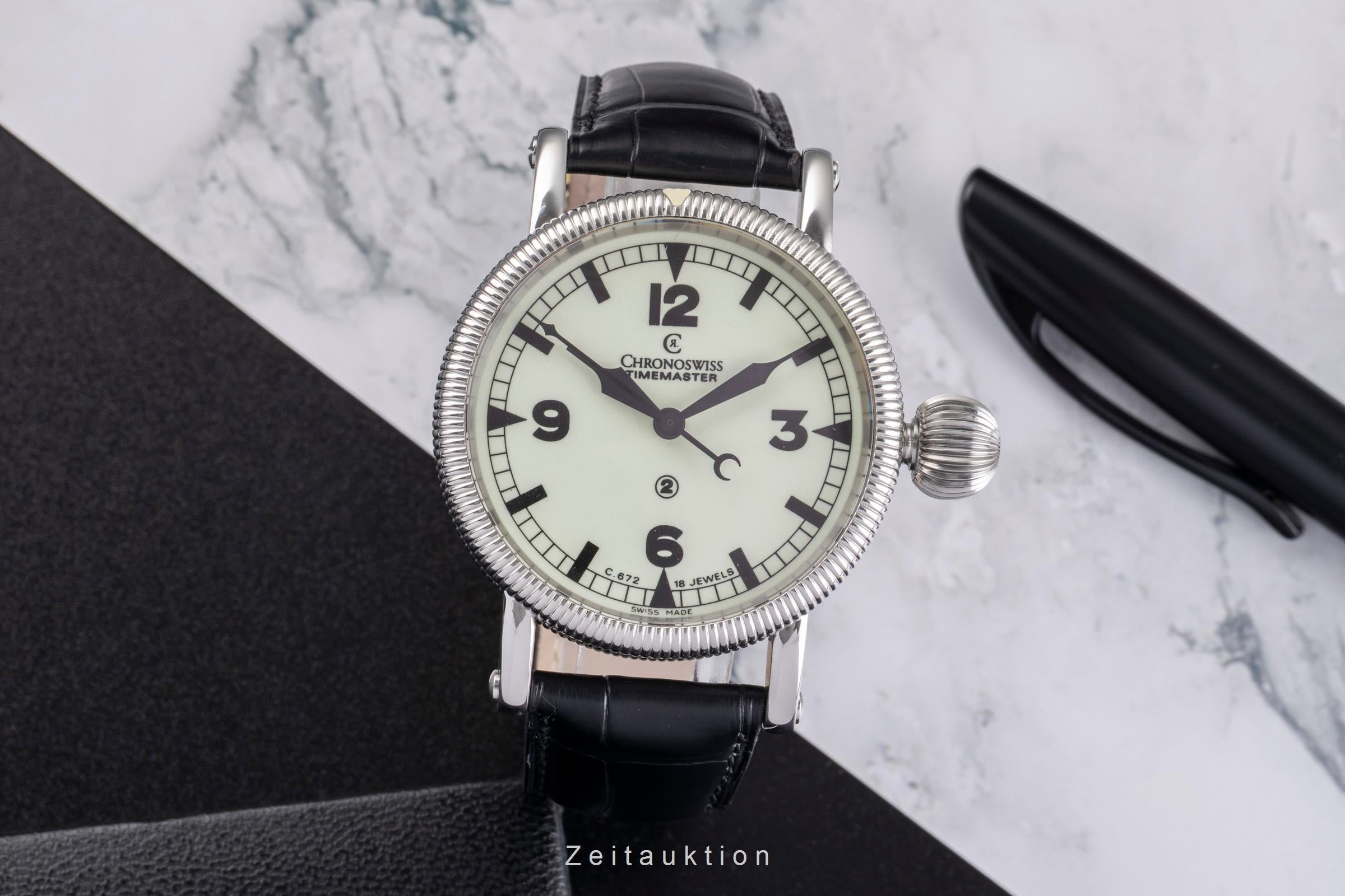 Chronoswiss Timemaster steel manual winding Kal. C.672 Ref. CH6233