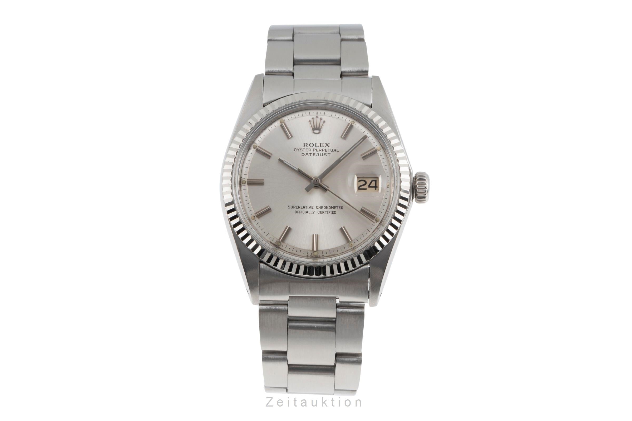 Rolex Datejust acier / or blanc automatique montre pour hommes 1601 Vintage  [2505161]