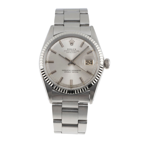 Rolex Datejust acier / or blanc automatique montre pour hommes 1601 Vintage  [2505161]