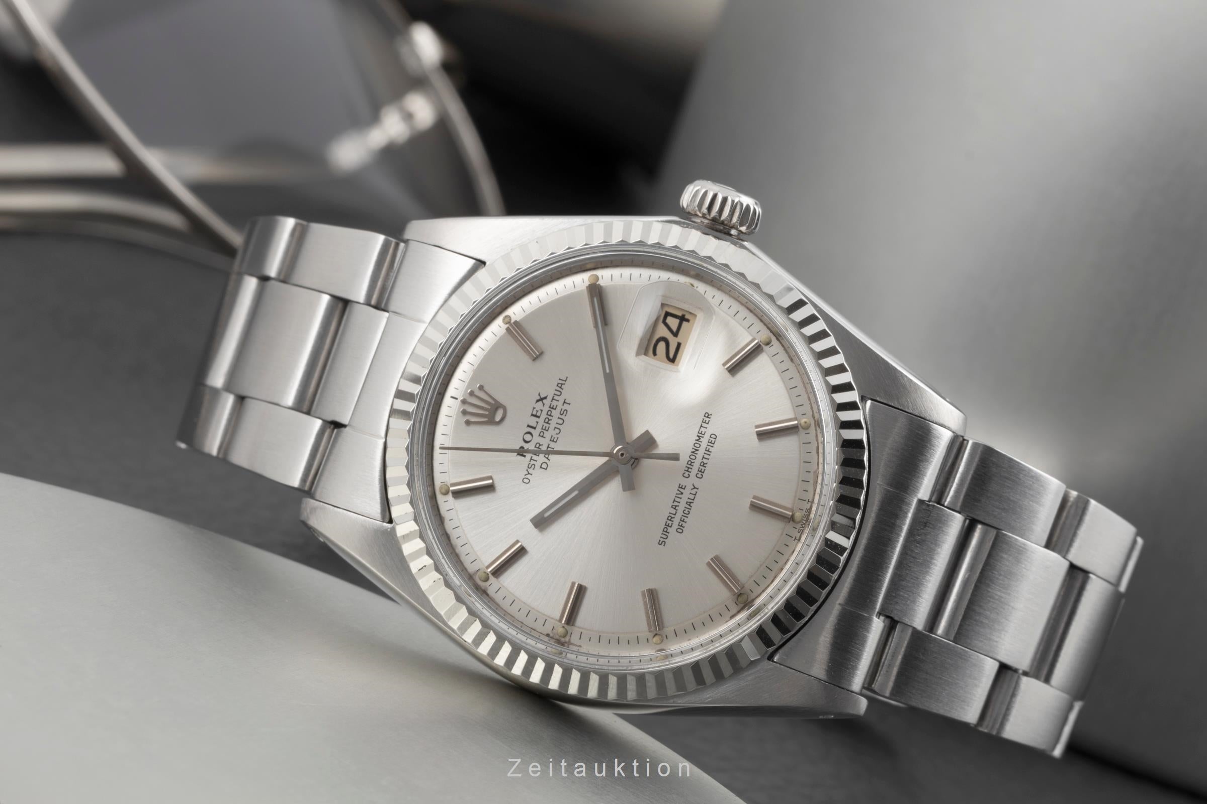 Rolex Datejust acier / or blanc automatique montre pour hommes 1601 Vintage  [2505161]