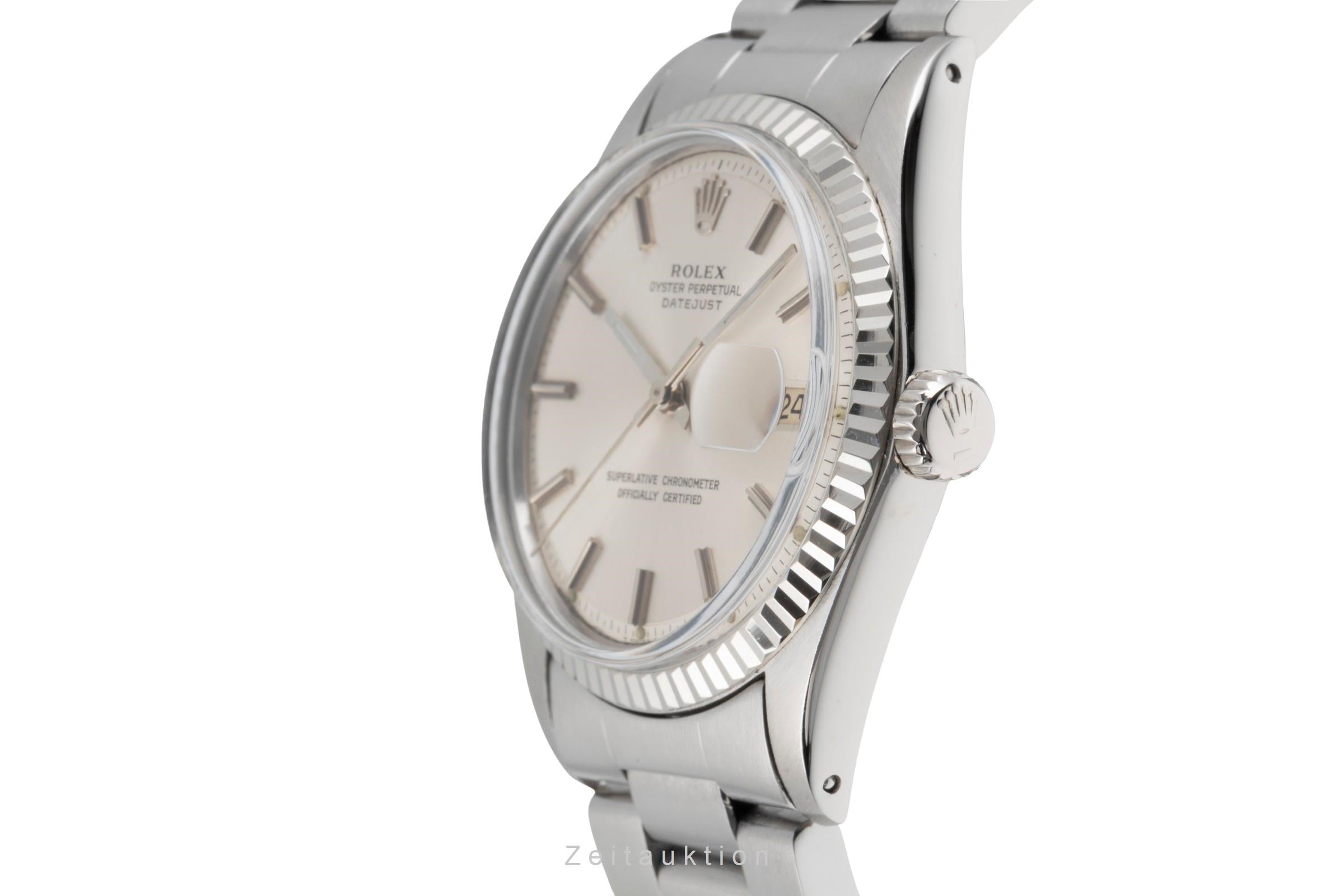 Rolex Datejust acier / or blanc automatique montre pour hommes 1601 Vintage  [2505161]