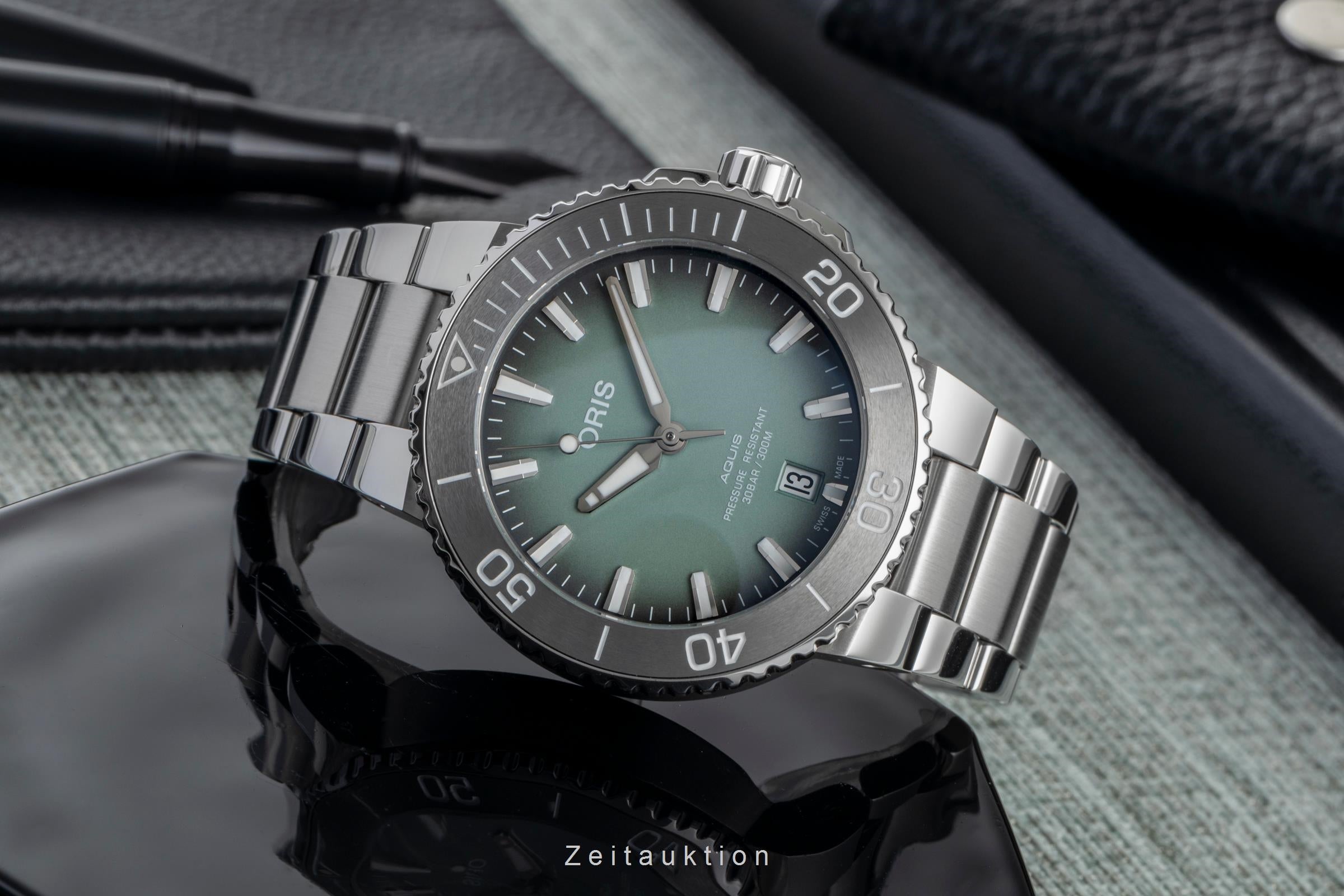 メル18575 Oris Aquis Date steel automatic Kal. 733 Ref. 01 733 7732 4137