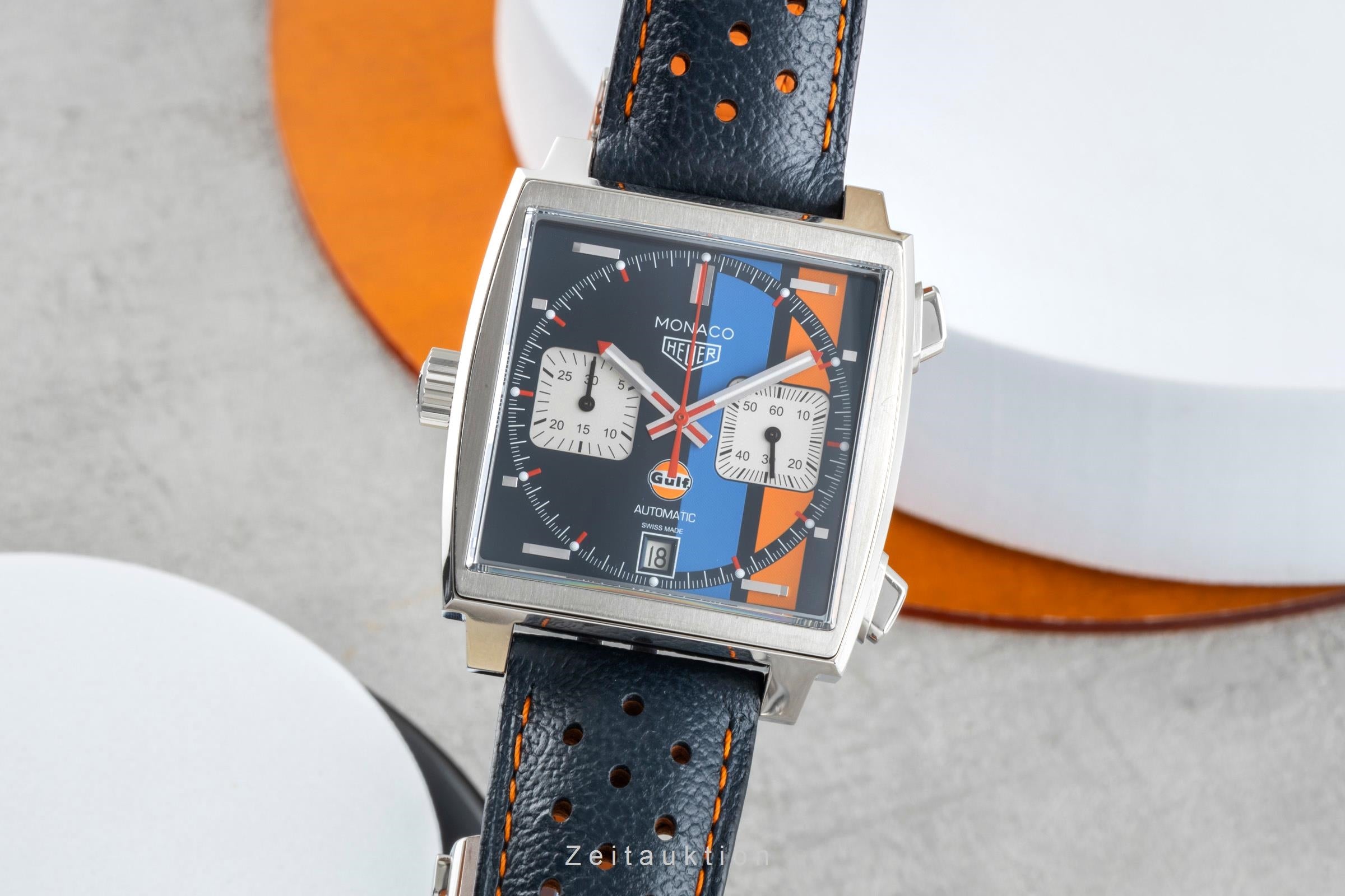 Tag Heuer Monaco chronograph steel automatic men's watch CAW211R LP: 7950EUR  [2505177]