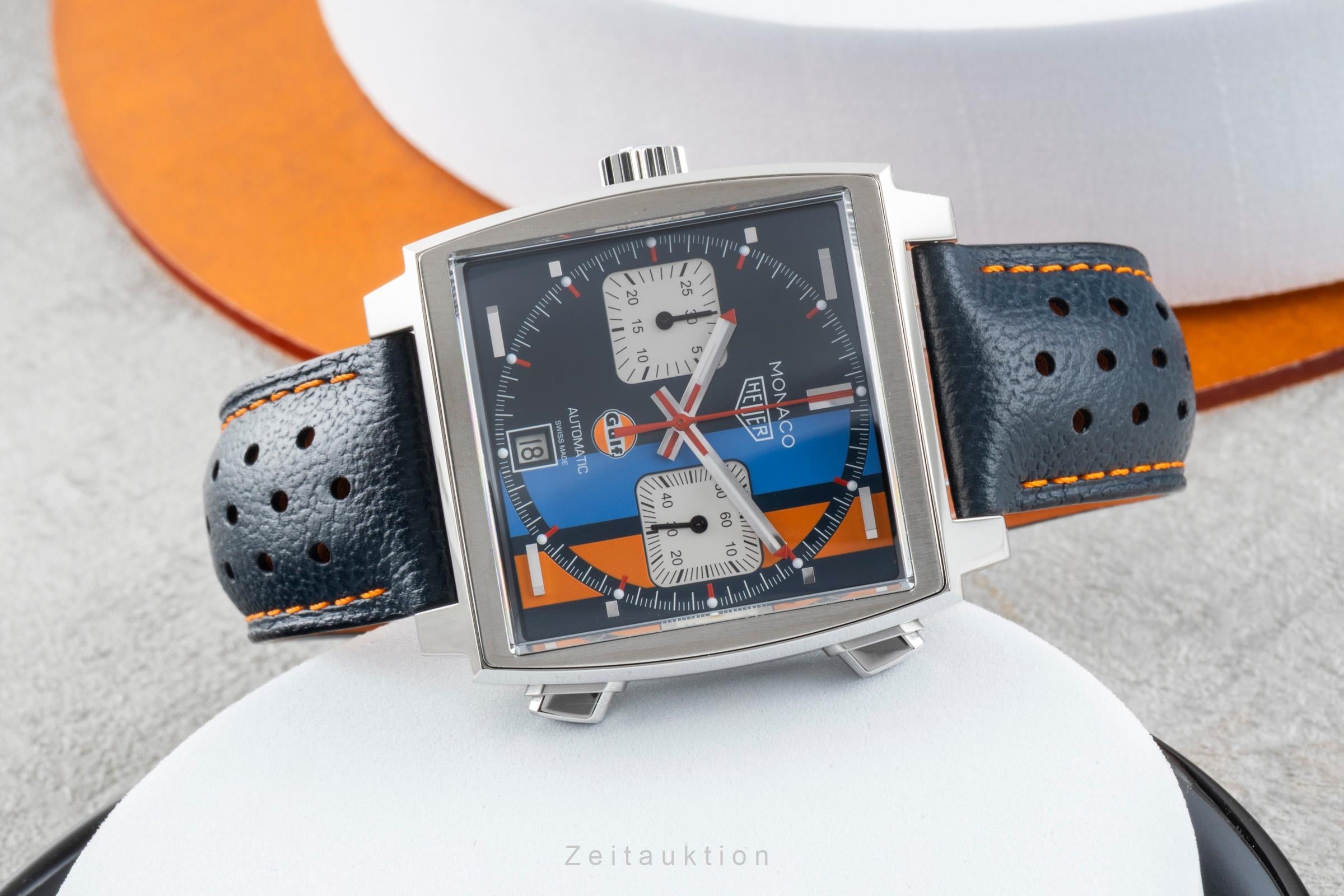 Tag Heuer Monaco chronograph steel automatic men's watch CAW211R LP: 7950EUR  [2505177]