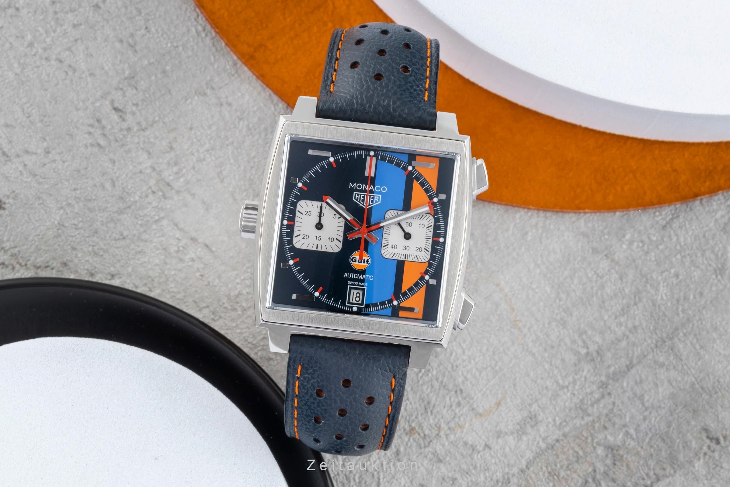 Tag Heuer Monaco chronograph steel automatic men's watch CAW211R LP: 7950EUR  [2505177]