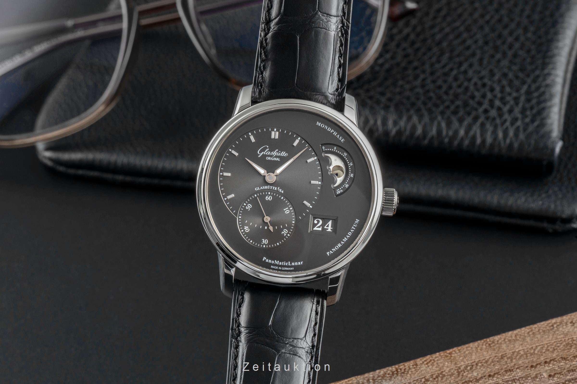 Glashütte PanoMaticLunar acier automatique montre pour hommes 1-90-02-43-32-05 LP: 11400EUR  [2505204]