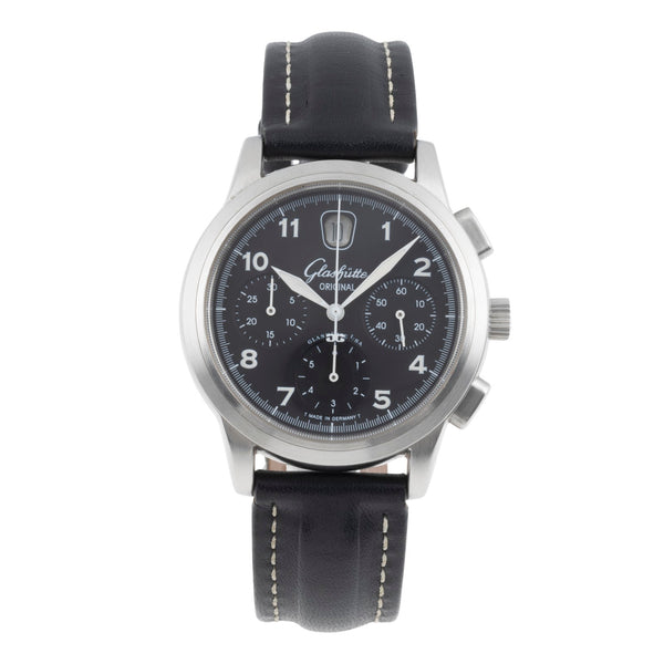 Glashütte Navigator chronographe acier automatique montre pour hommes 39-32-13-17-04 LP: 14900EUR  [2505212]