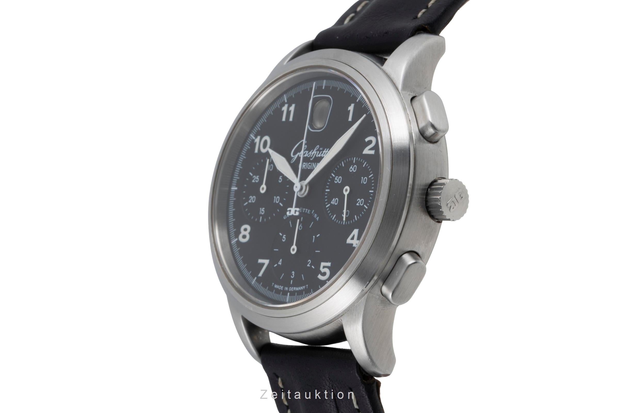 Glashütte Navigator chronographe acier automatique montre pour hommes 39-32-13-17-04 LP: 14900EUR  [2505212]