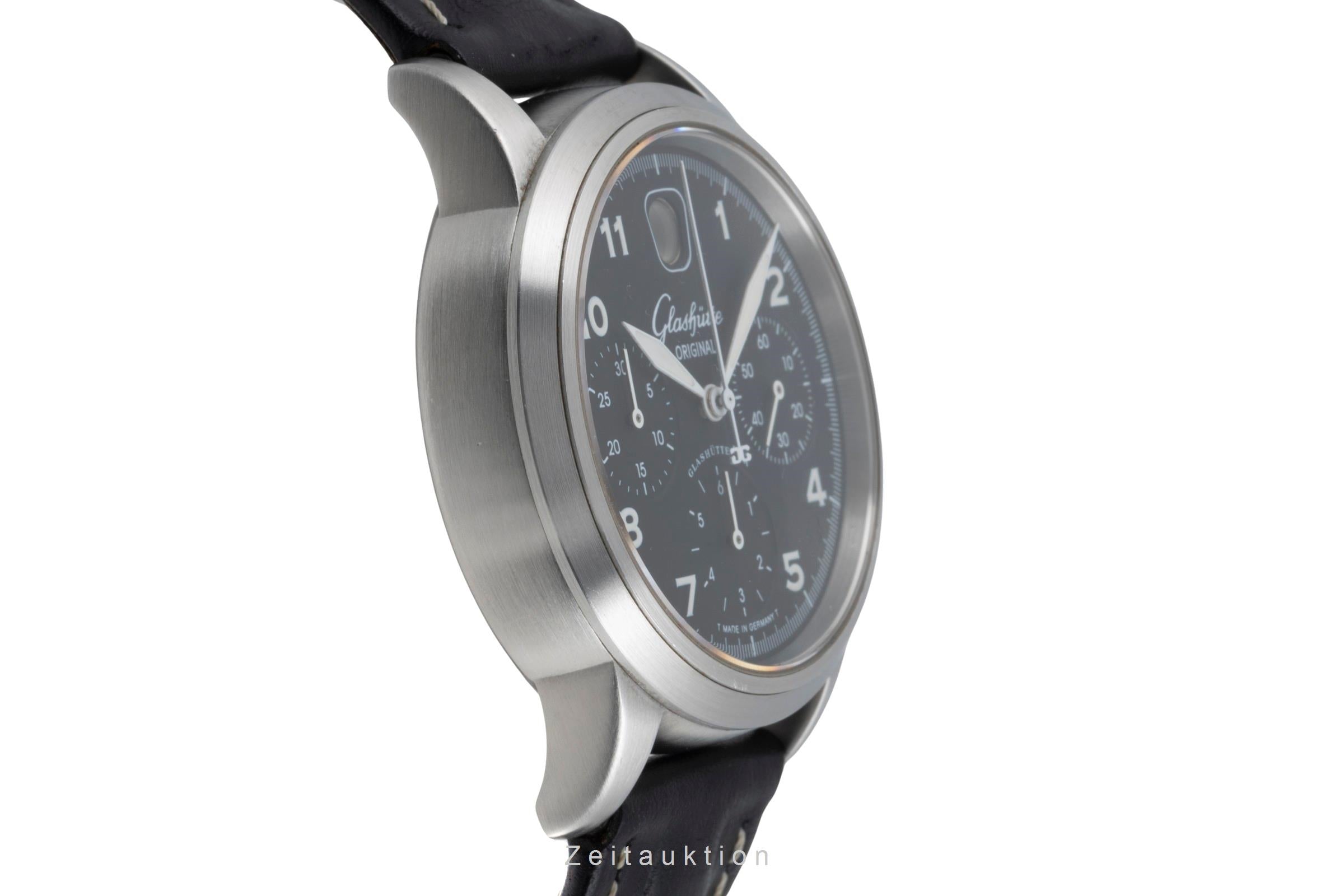 Glashütte Navigator chronographe acier automatique montre pour hommes 39-32-13-17-04 LP: 14900EUR  [2505212]