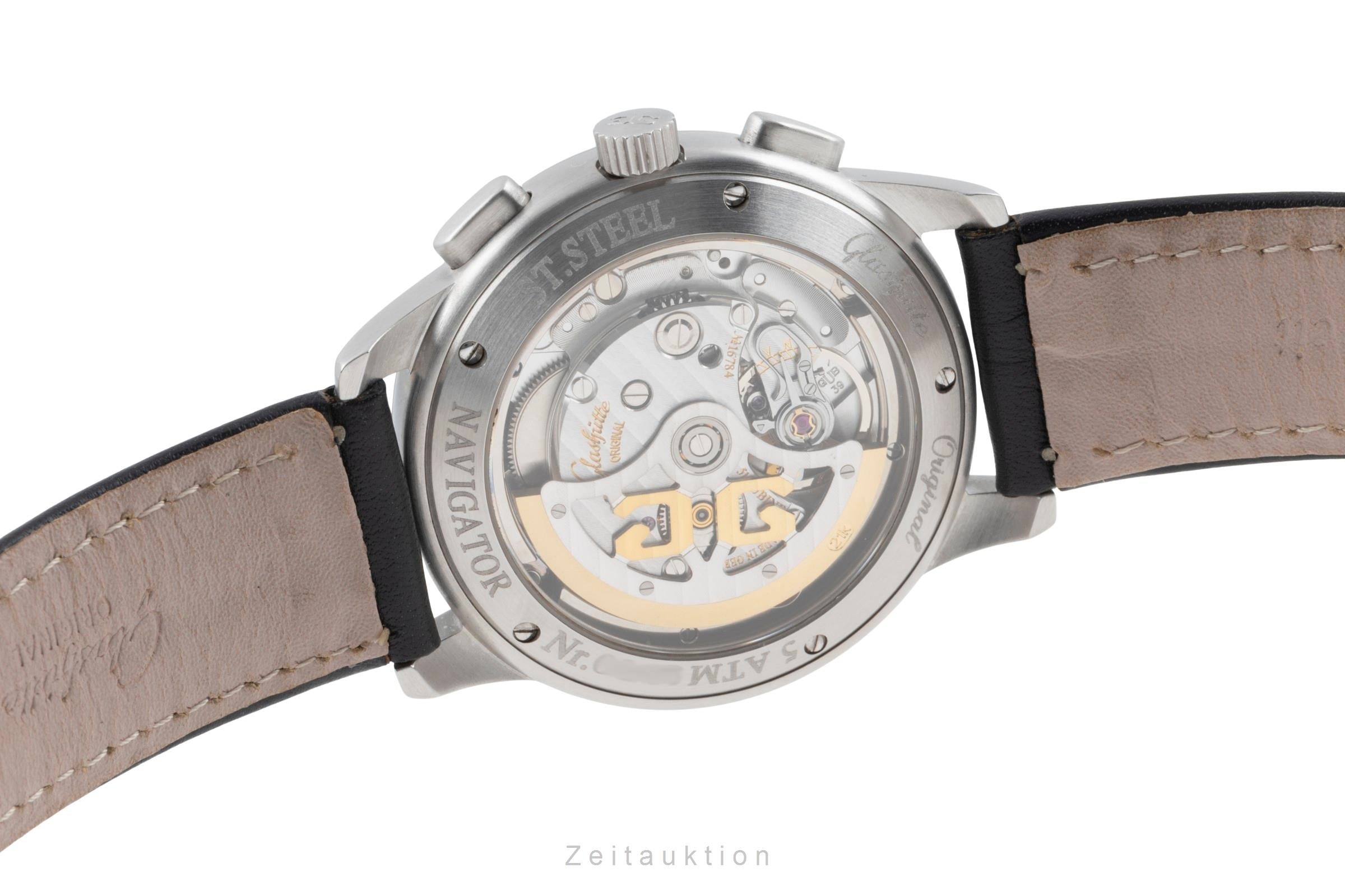 Glashütte Navigator chronographe acier automatique montre pour hommes 39-32-13-17-04 LP: 14900EUR  [2505212]