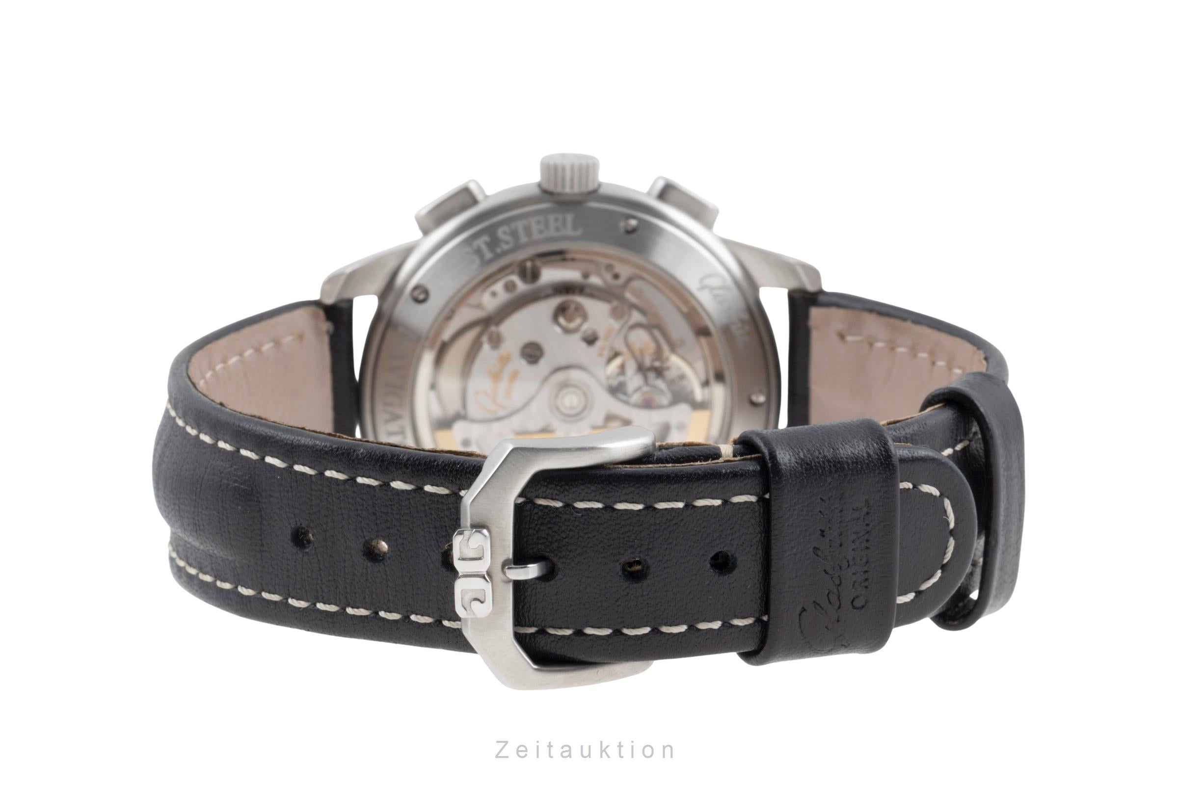 Glashütte Navigator chronographe acier automatique montre pour hommes 39-32-13-17-04 LP: 14900EUR  [2505212]
