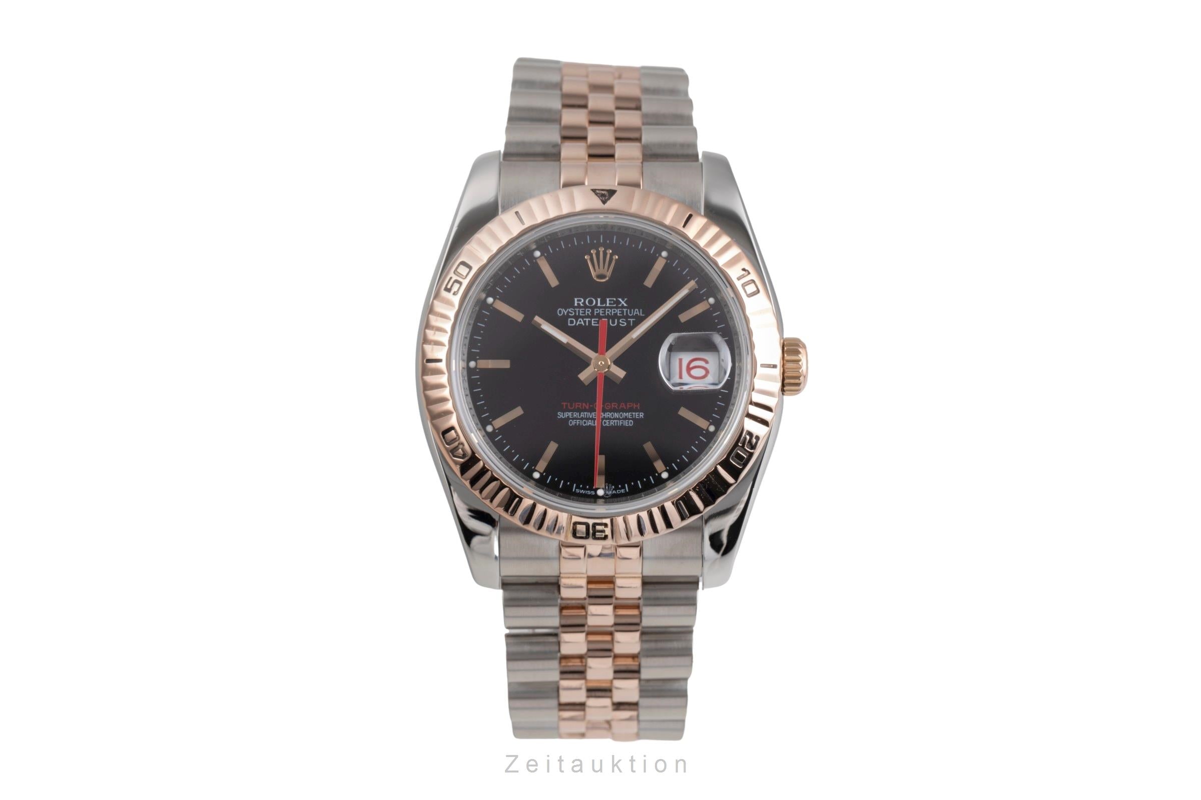 Rolex Datejust 36 Turn-O-Graph Stahl / Gold Automatik Herren Ref 116261 B&P 2009 [2505224]