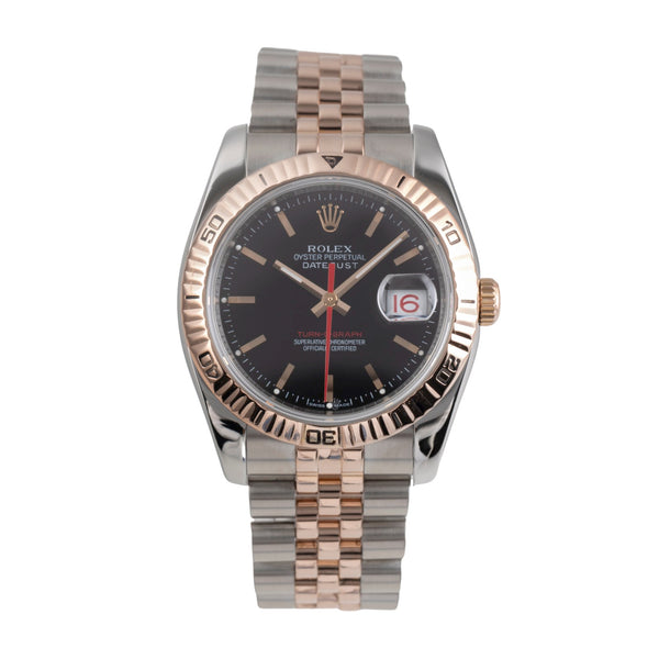 Rolex Datejust 36 Turn-O-Graph Stahl / Gold Automatik Herren Ref 116261 B&P 2009 [2505224]