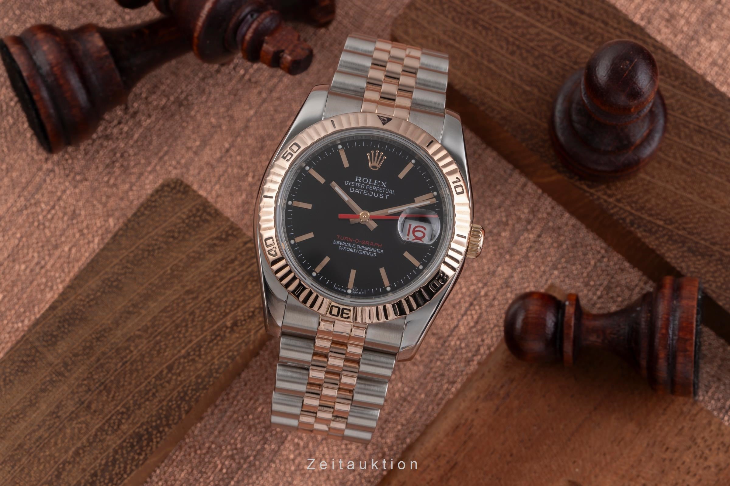 Rolex Datejust 36 Turn-O-Graph Stahl / Gold Automatik Herren Ref 116261 B&P 2009 [2505224]